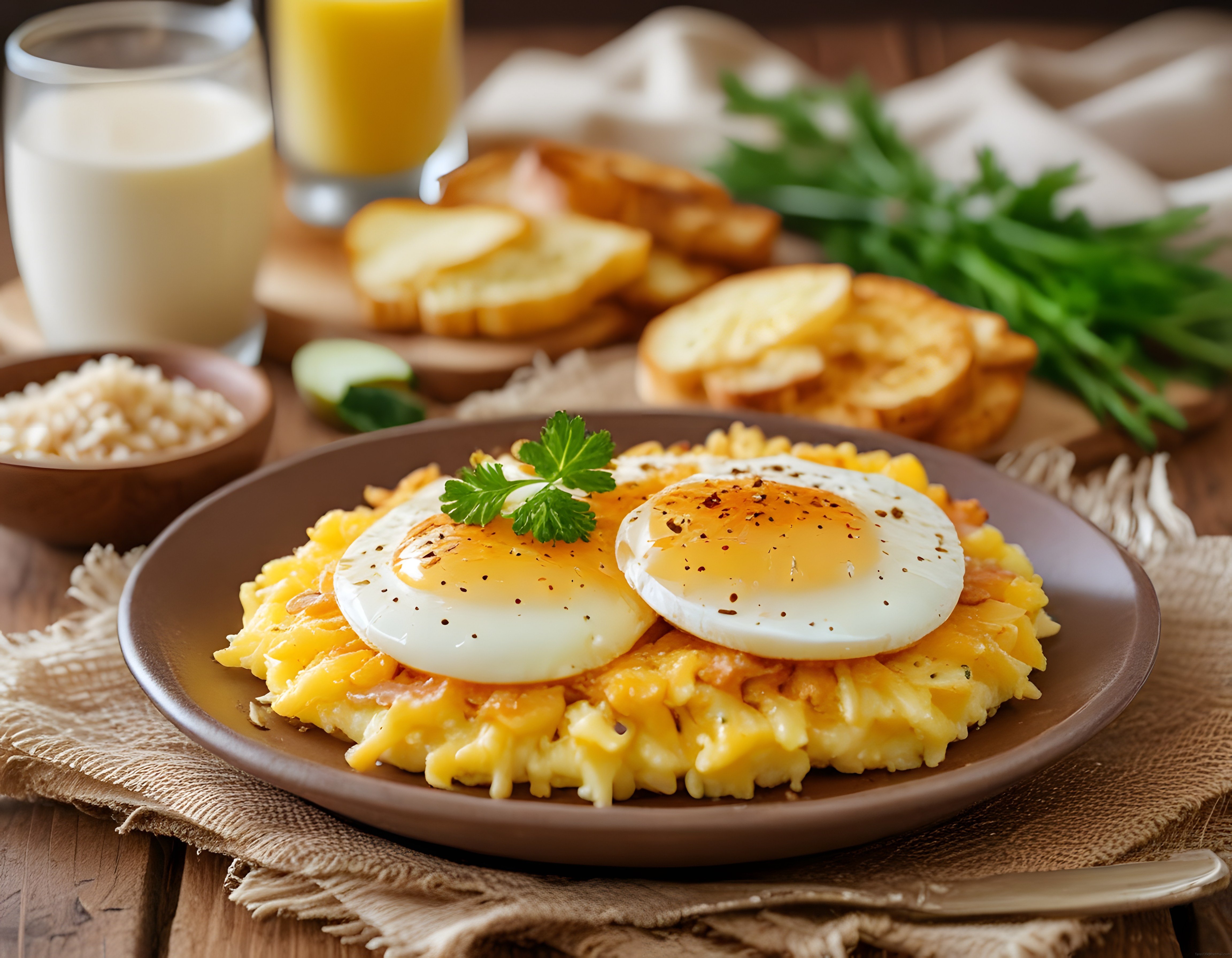 Peynirli Kızarmış Ekmek Üzerine Güneş Gibi Yumurta ile Sıcacık Kahvaltı Keyfi