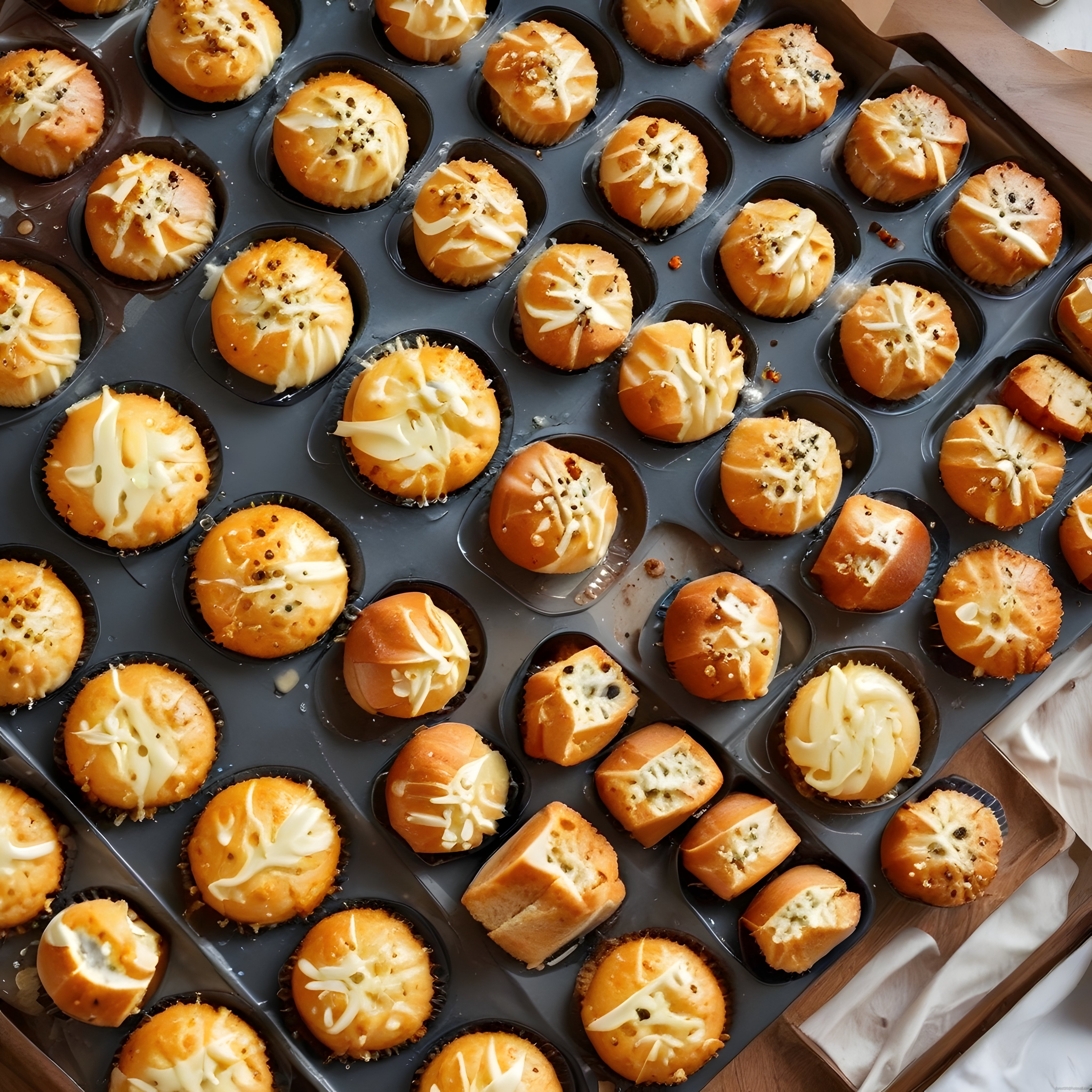 Peynirli ve Baharatlı Muffin Kalıbında Mini Ekmekler: Ev Yapımı Lezzet