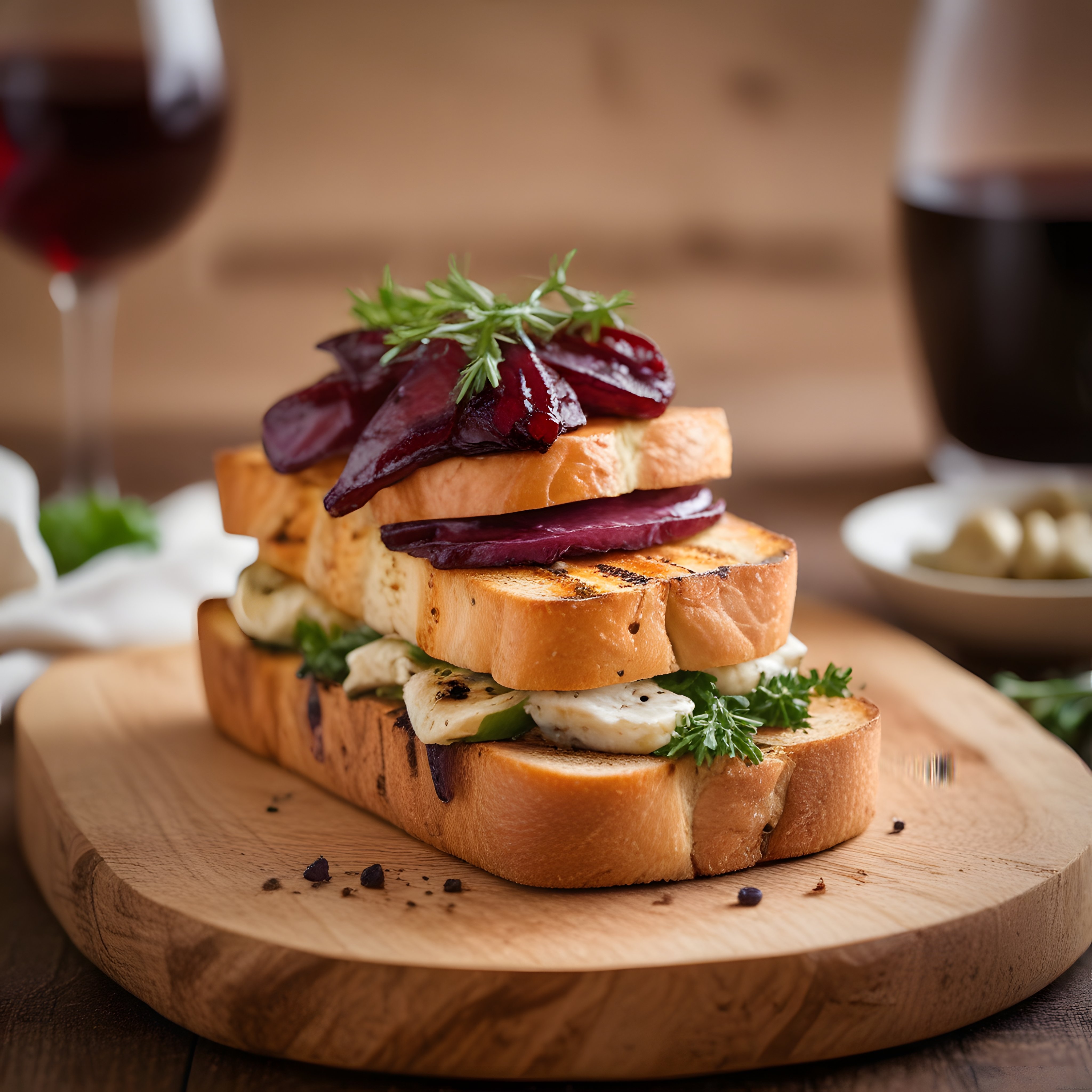 Peynirli ve Közlenmiş Biberli Sandviç: Şarap Eşliğinde Brunch Keyfi