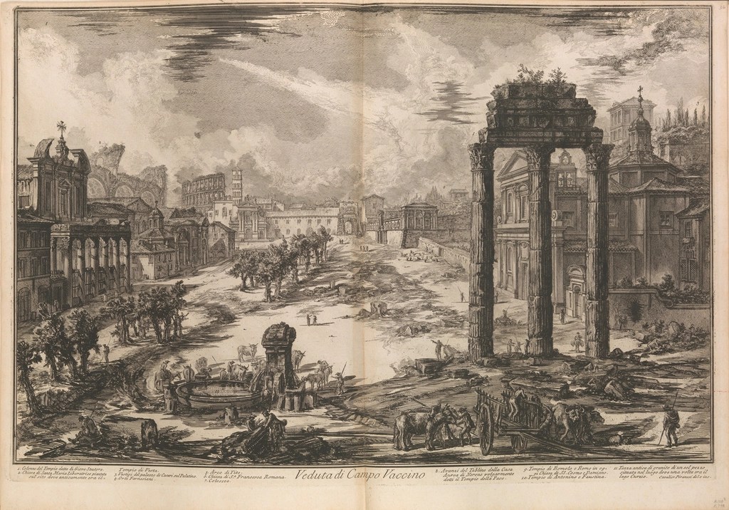 Piranesi'nin Campo Vaccino Gravüründe Roma Forumu'nun Tarihi ve İhtişamı