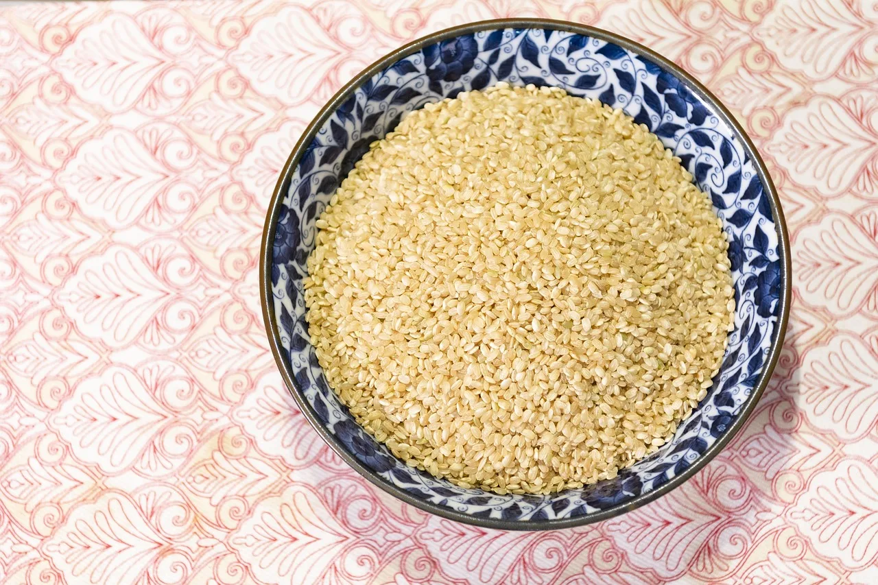 Pirinçli renkli salata tabağı - sağlıklı öğle yemeği
