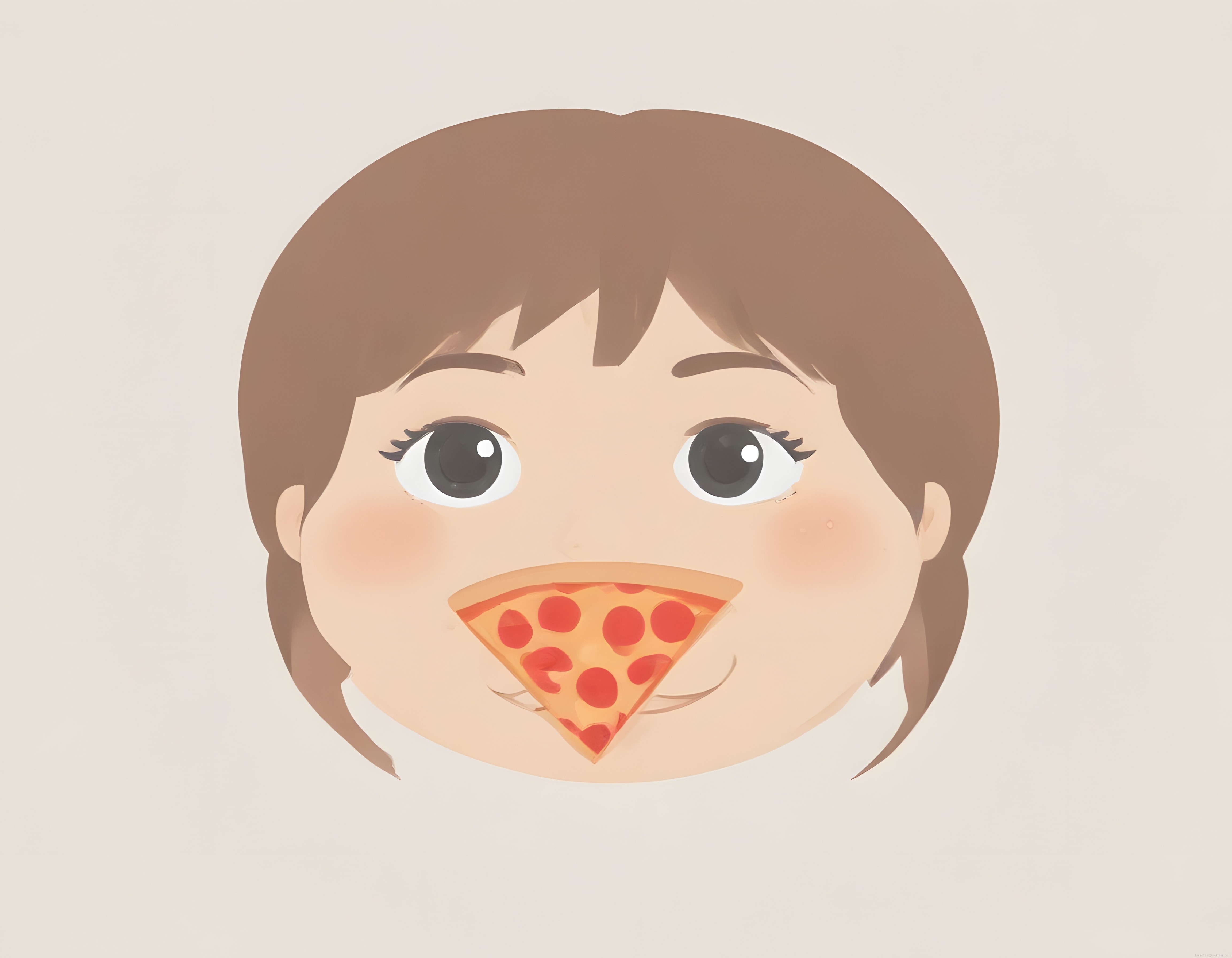 Pizza Yiyen Sevimli Anime Karakteri: Neşeli Dijital Çizim ve Yemek Keyfi
