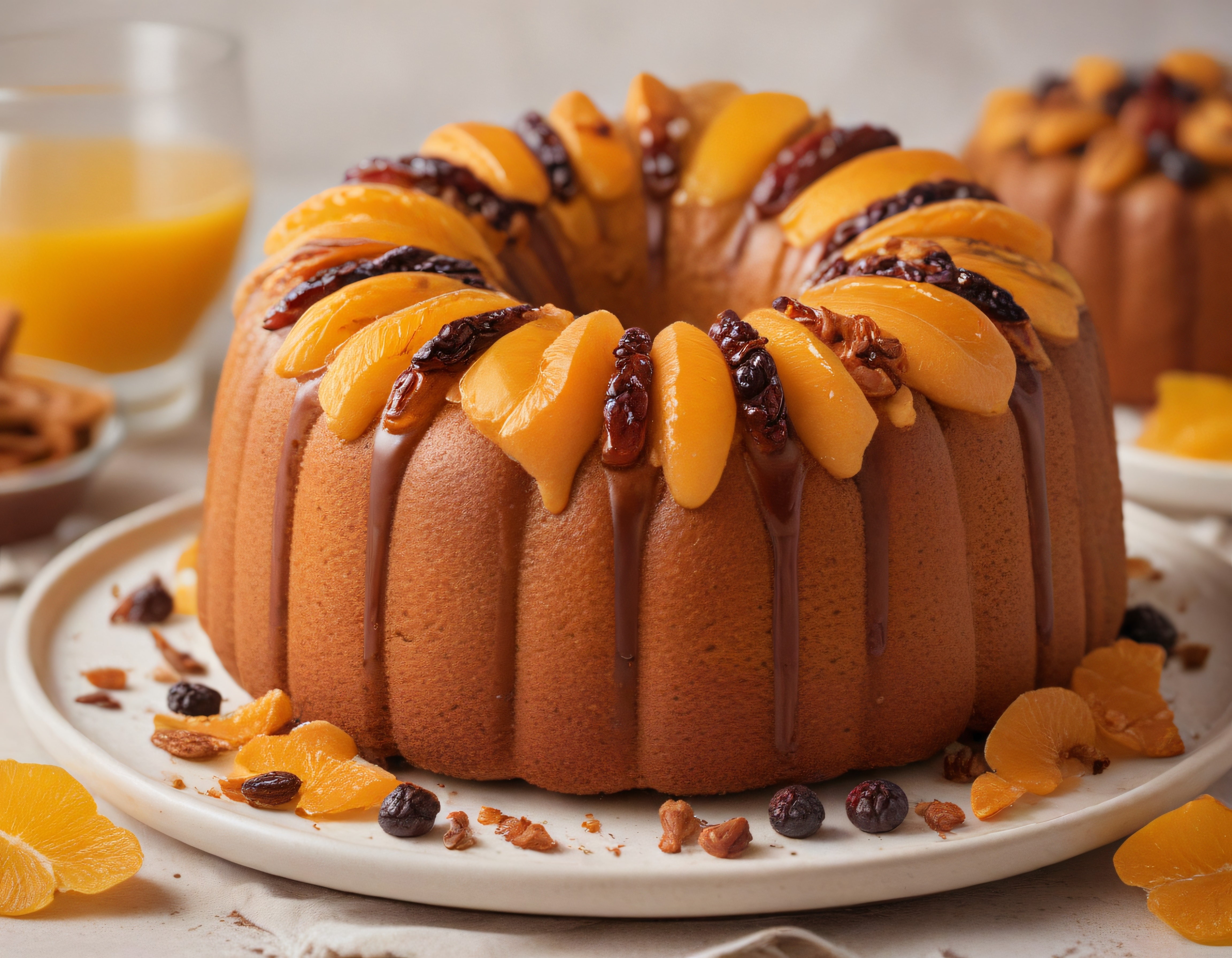 Portakallı ve Çikolatalı Süslü Bundt Kek: Sıcak Ev Atmosferinde Tatlı Sunum