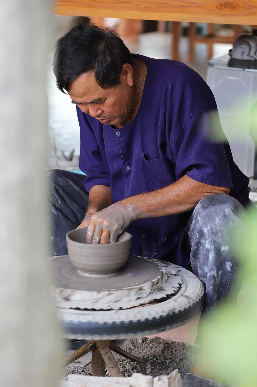 Pottery el yapımı chiang rai tayland seramik sanat