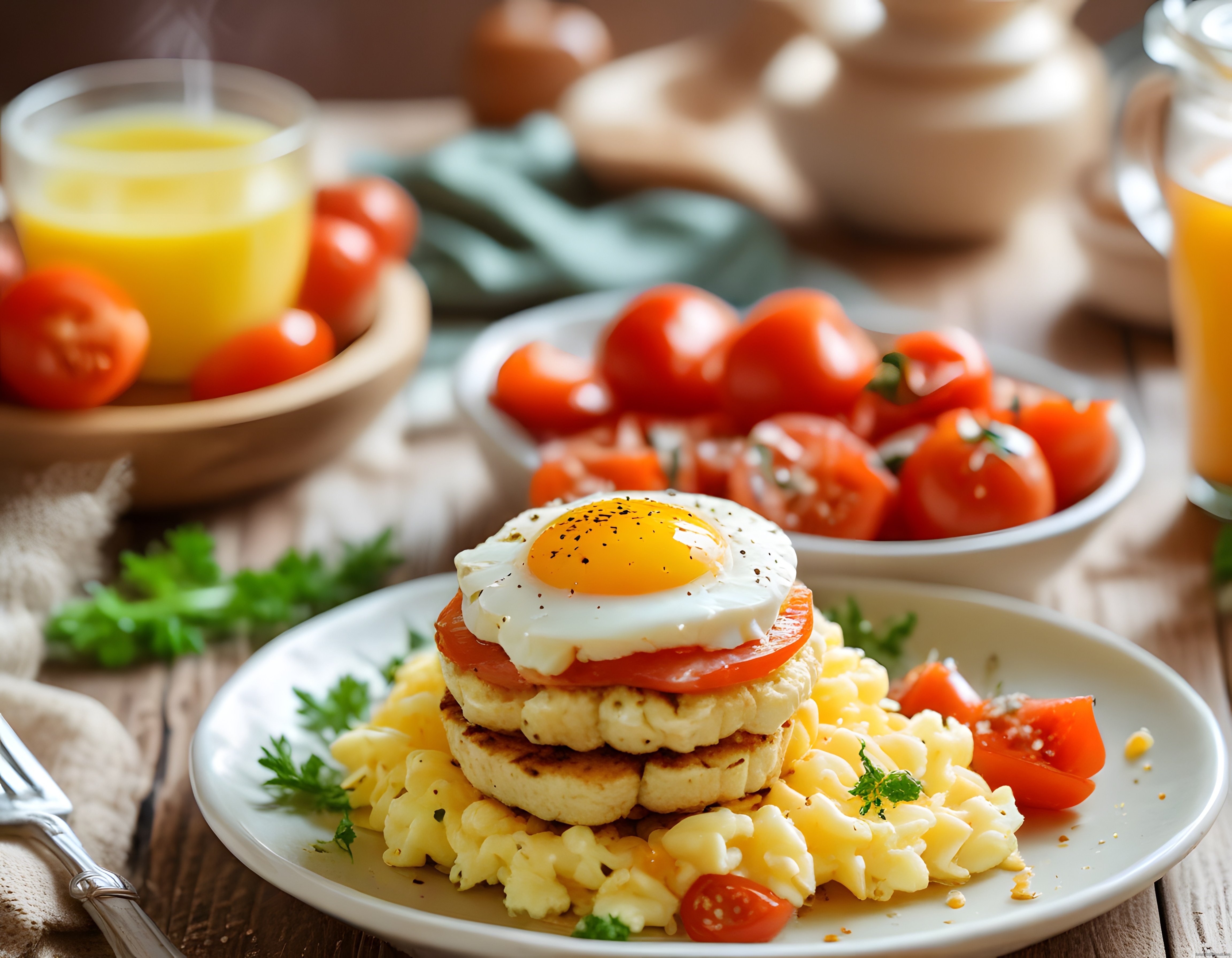 Pratik Kahvaltı Tabağı: Yumurta, Peynir ve Domates ile Besleyici Brunch