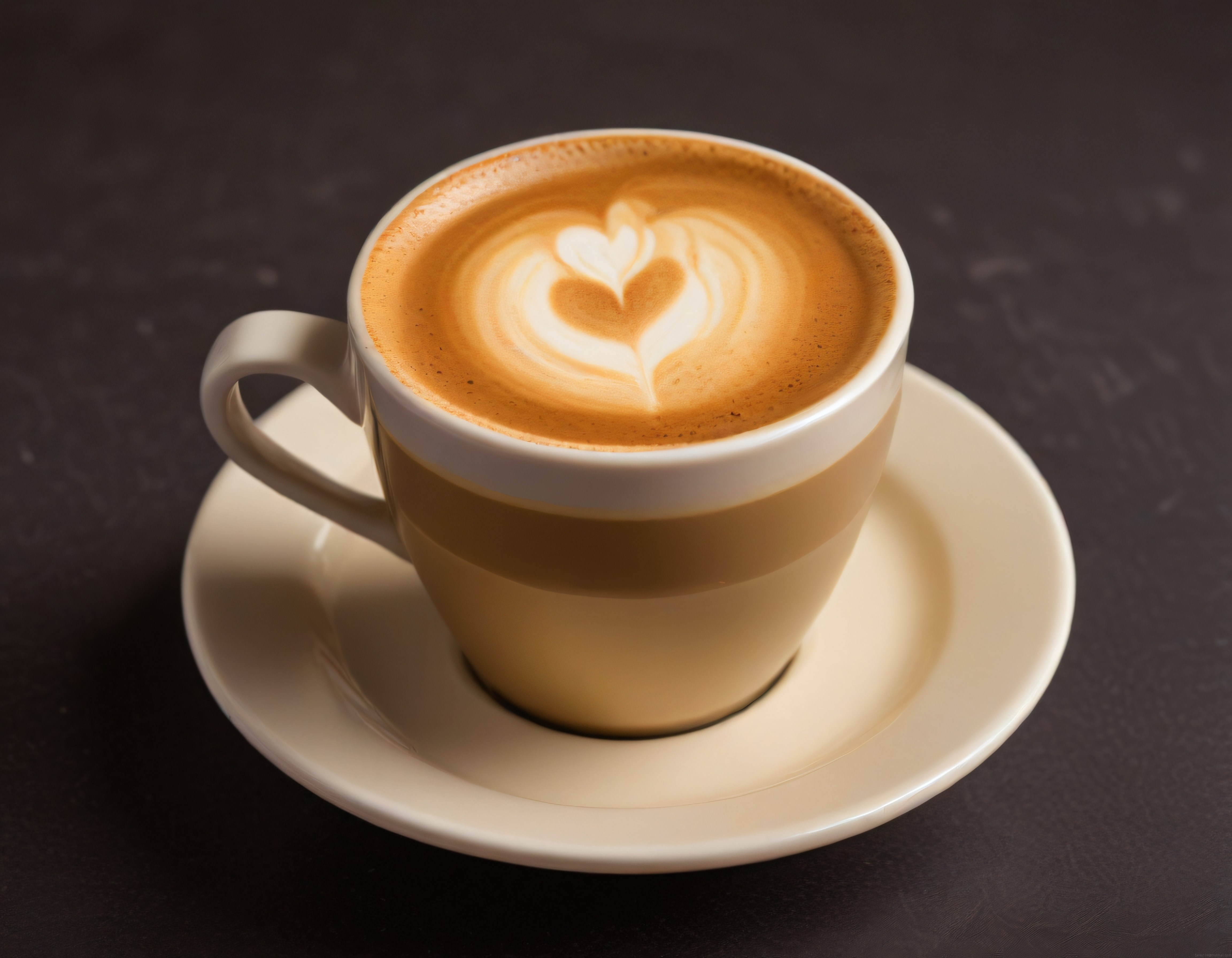 Profesyonel Barista Kalp Desenli Latte Art ve Krem Rengi Kahve Fincanı