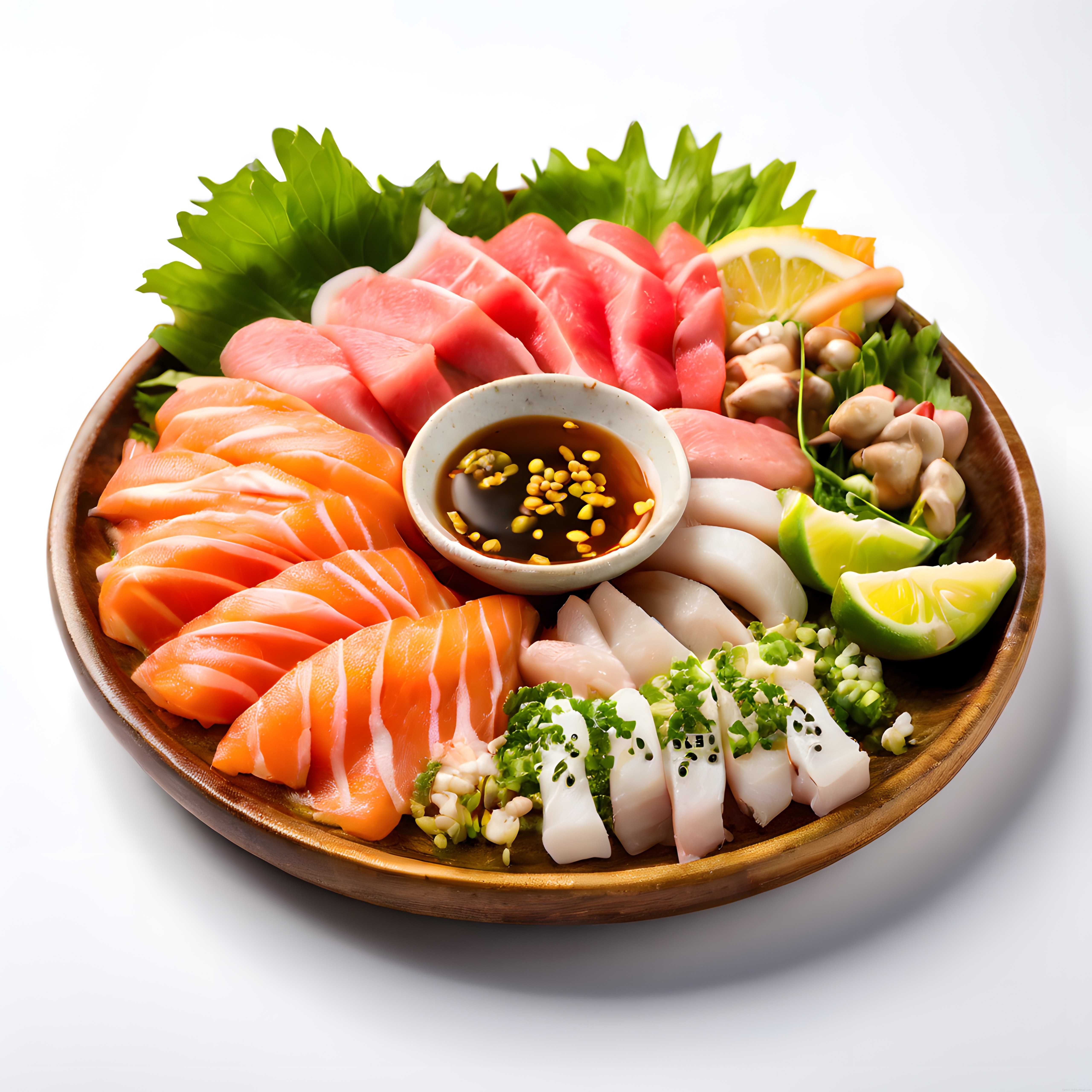 Profesyonel Mutfak Sunumunda Taze Somon ve Ton Balıklı Sashimi