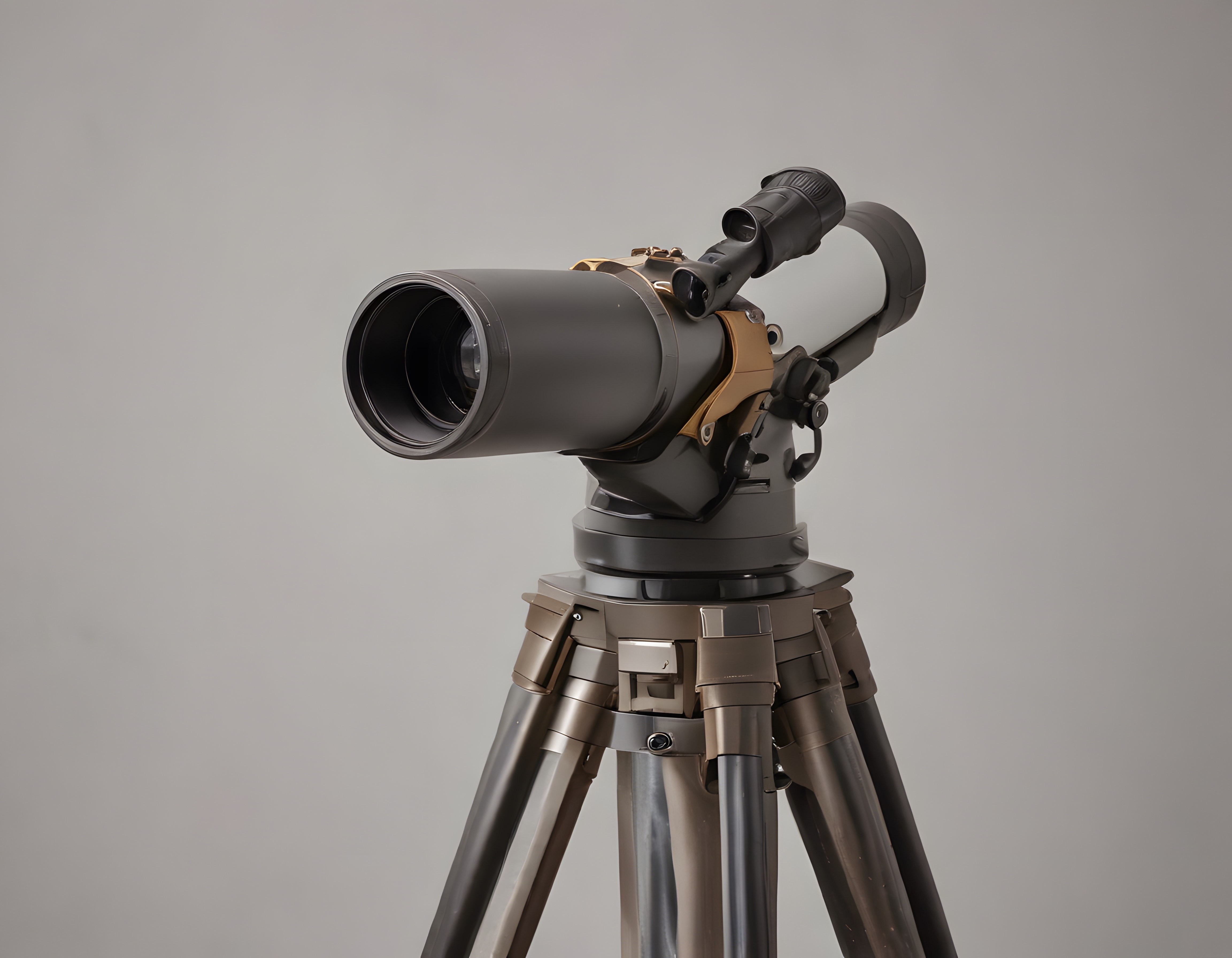 Profesyonel tripod üzerinde modern tasarımlı astronomi teleskobu stüdyo görseli