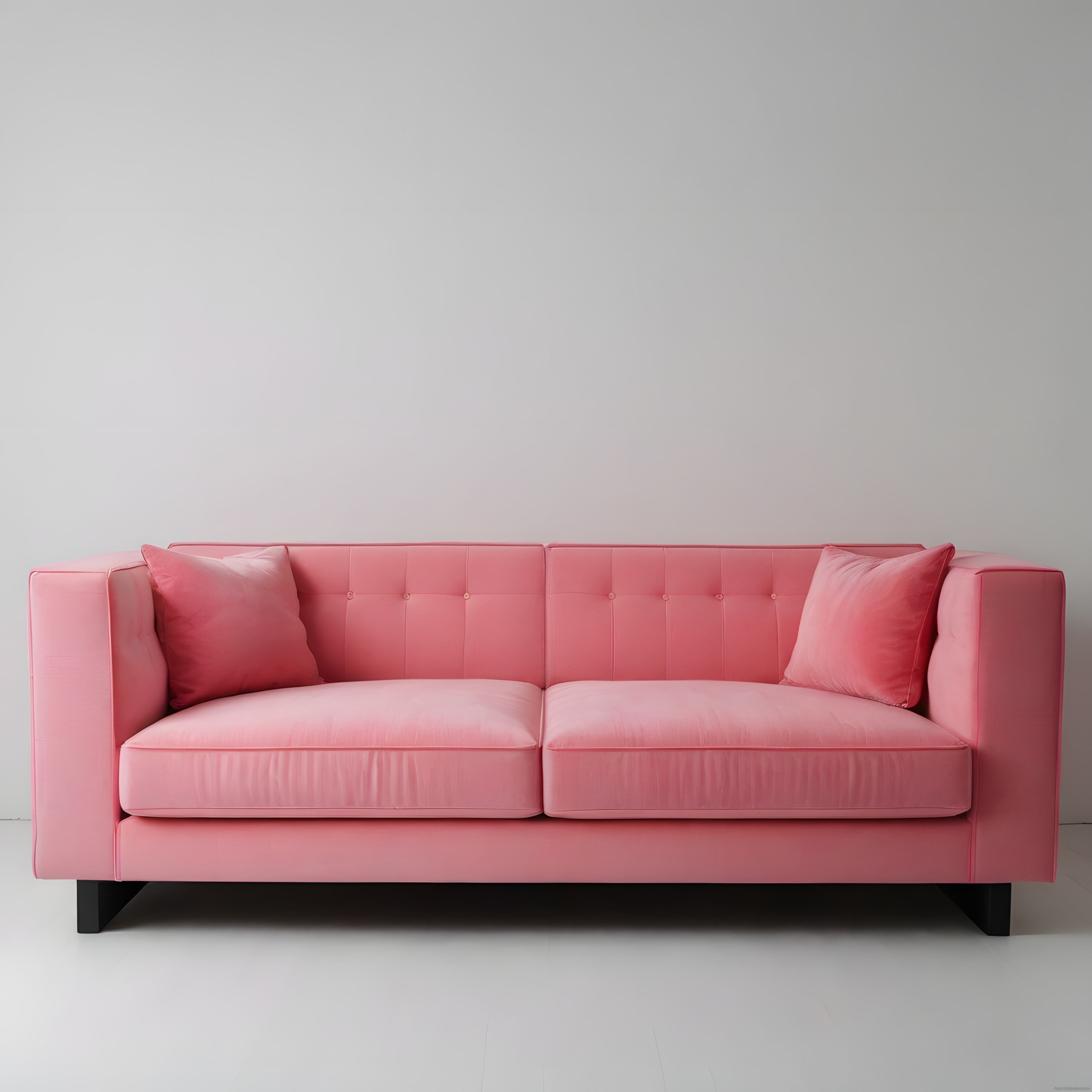 Pudra Pembe Kadife Kanepeli Minimalist ve Modern Salon Dekorasyonu