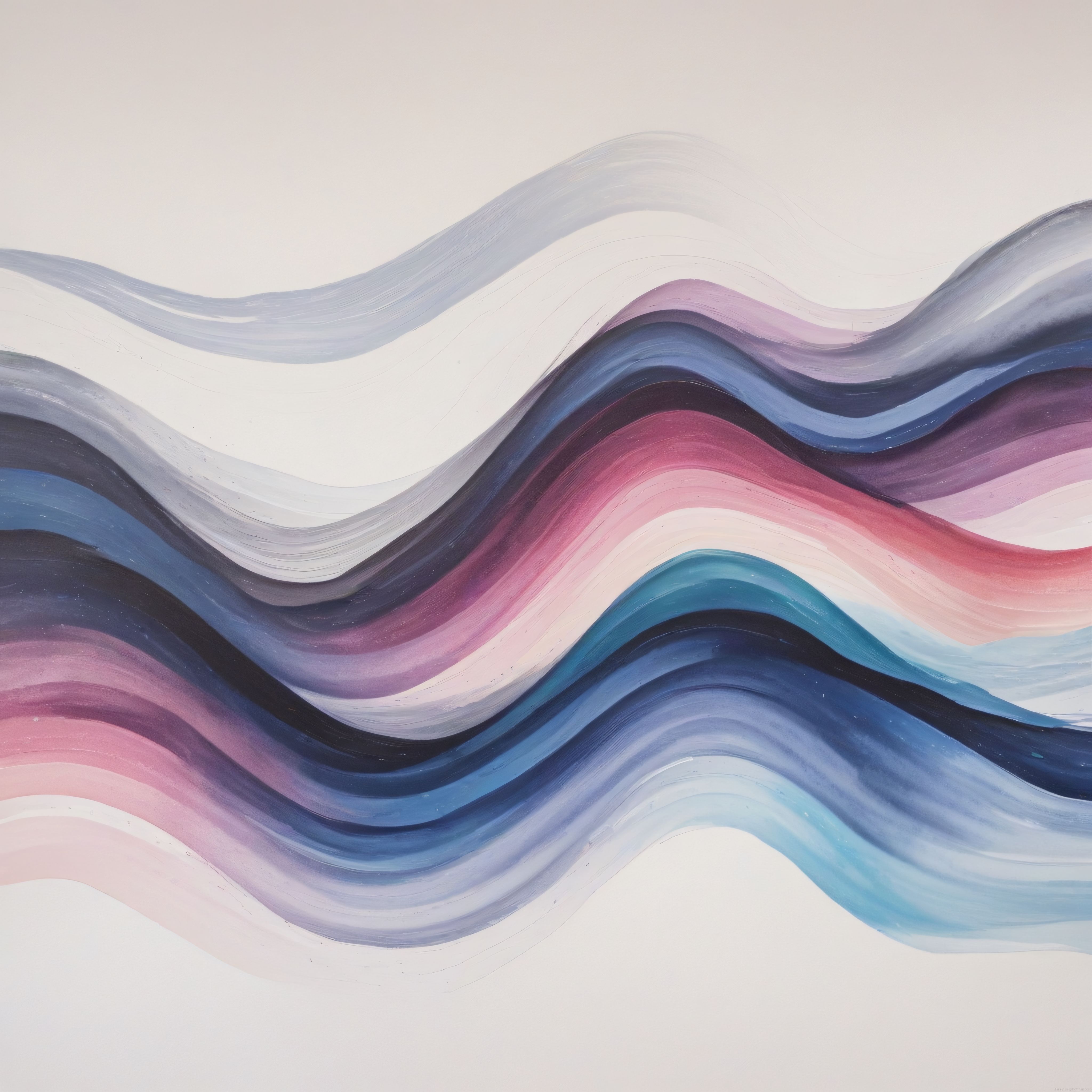 Pudra zeminde akıcı pembe mavi tonlarında modern soyut dijital sanat