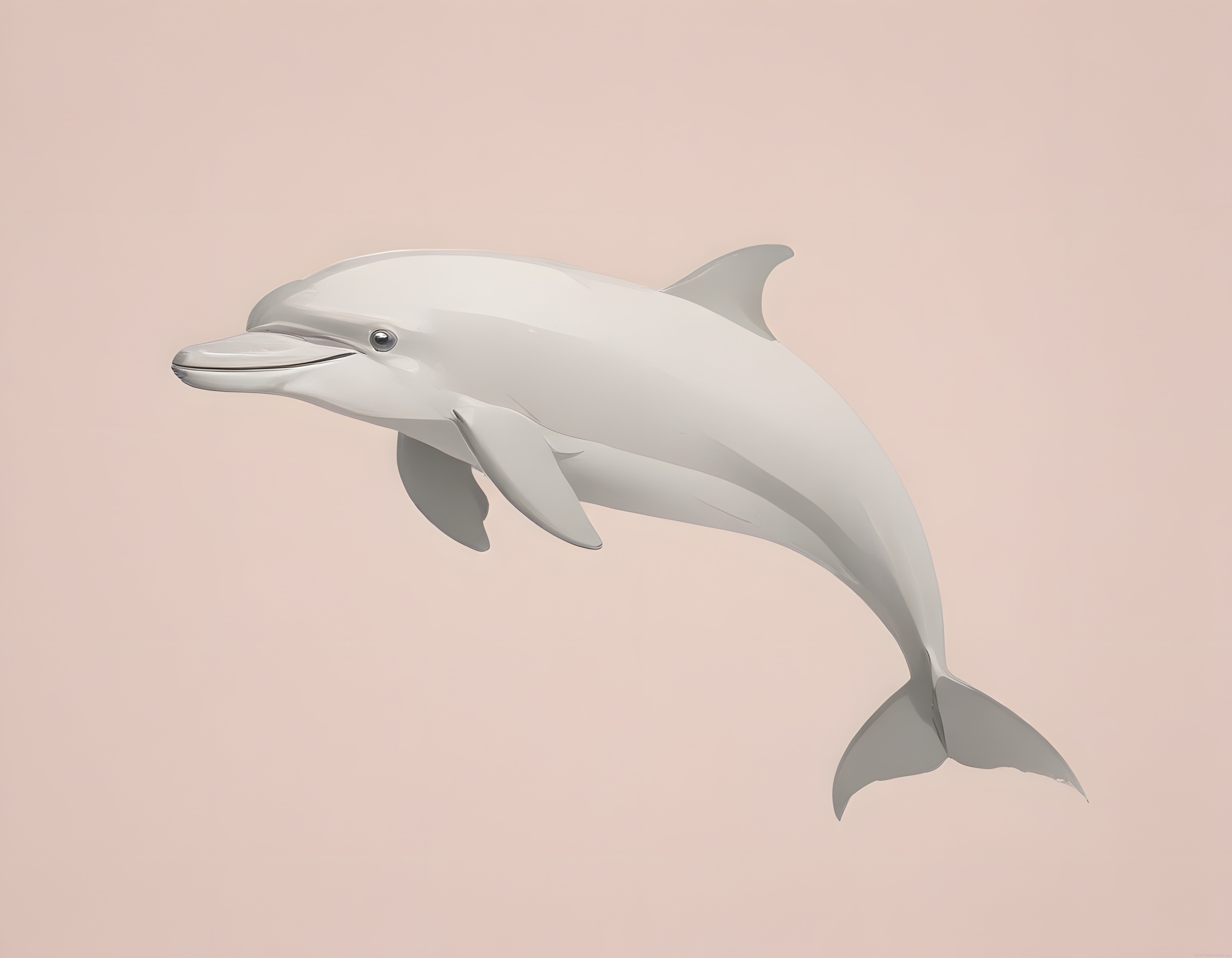Pürüzsüz Beyaz Seramik Yunus Heykeli ve Toz Pembe Arka Planlı Minimalist 3D Render Pürüzsüz Beyaz Seramik Yunus Heykeli ve Toz Pembe Arka Planlı Minimalist 3D Render