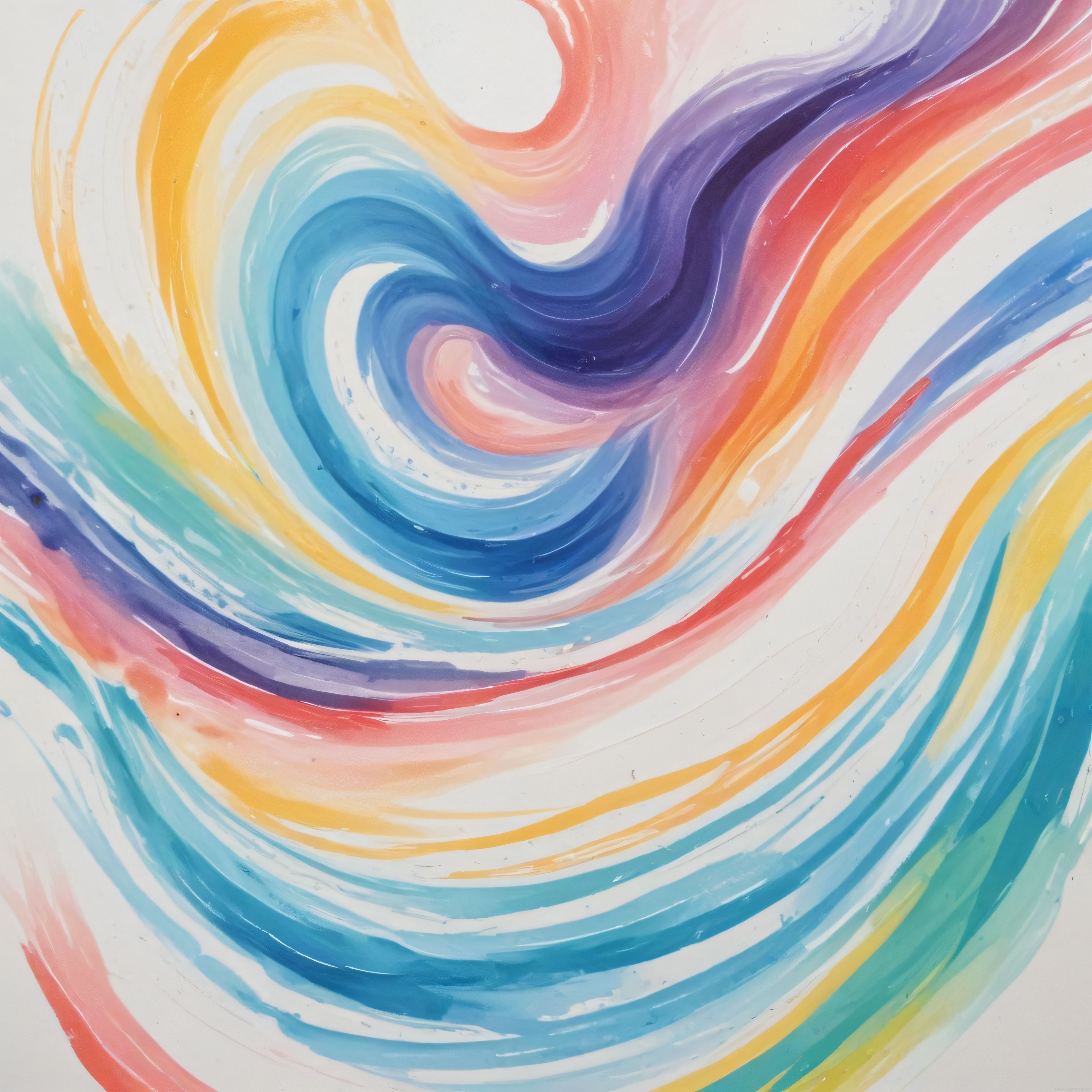 Rengarenk Fırça Darbeleriyle Oluşturulmuş Soyut Spiral Sanat Eseri
