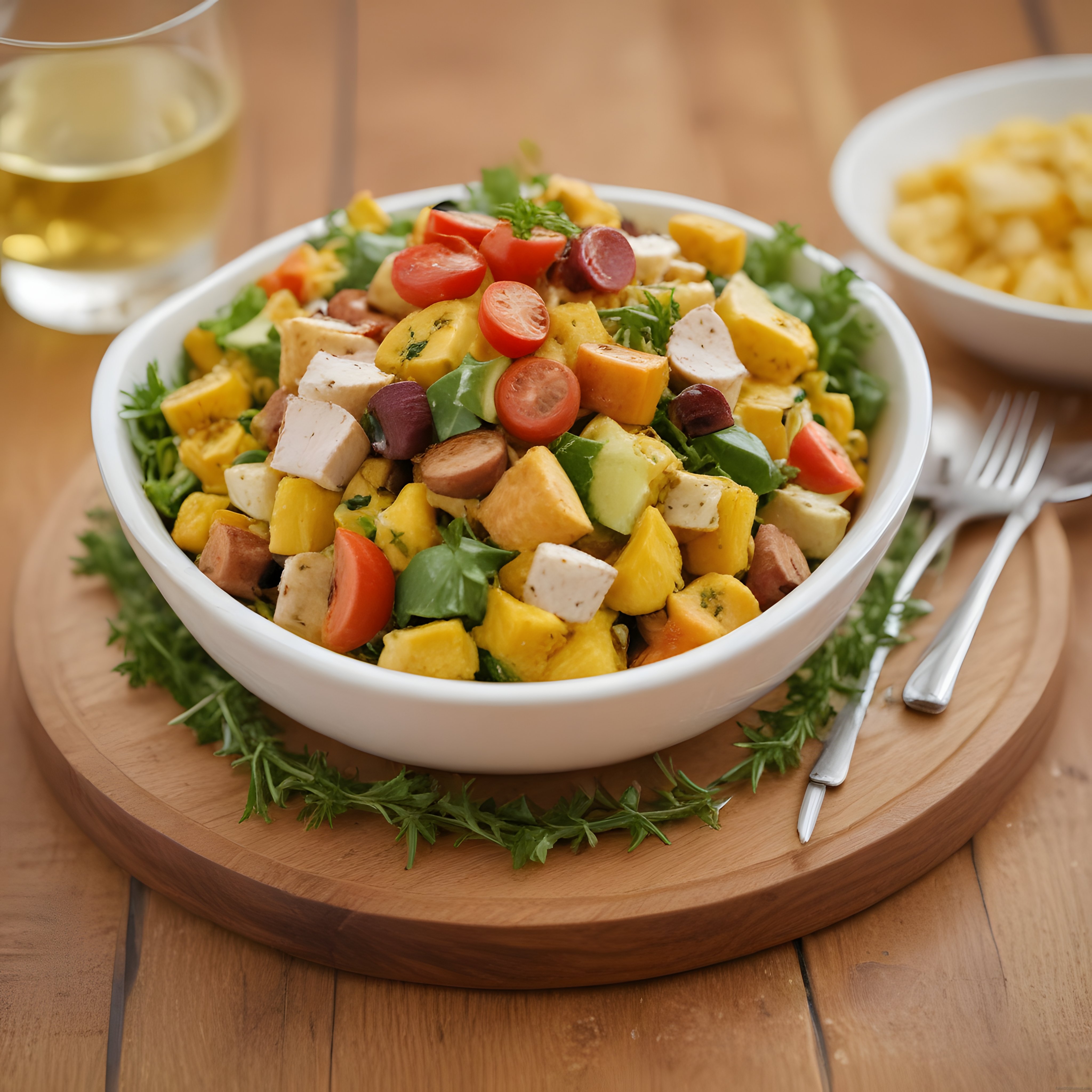Rengarenk Mango Avokado ve Peynirli Sağlıklı Akşam Yemeği Salatası