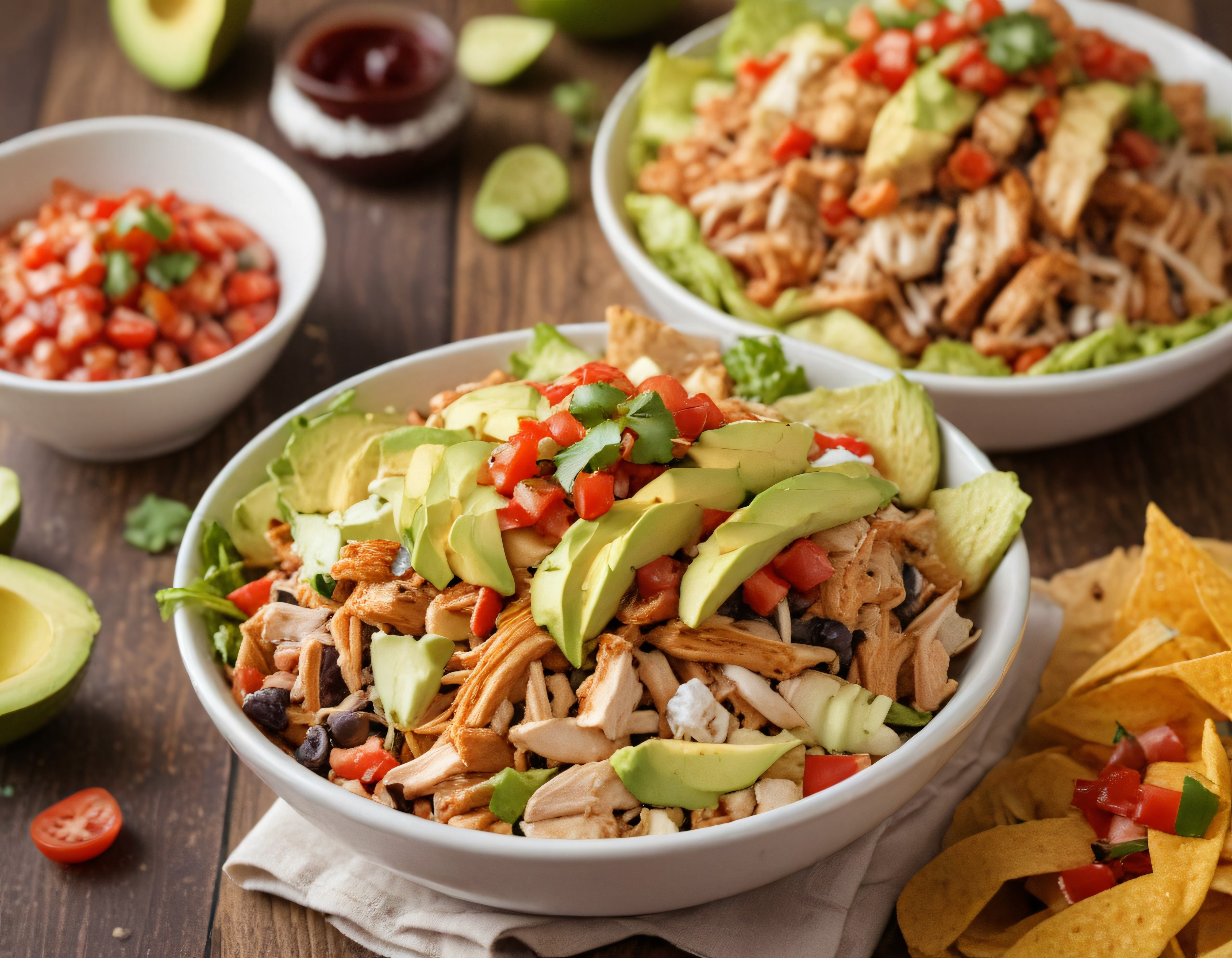 Rengârenk Meksika Mutfağından Lezzetli Tavuklu Burrito Bowl Sunumu