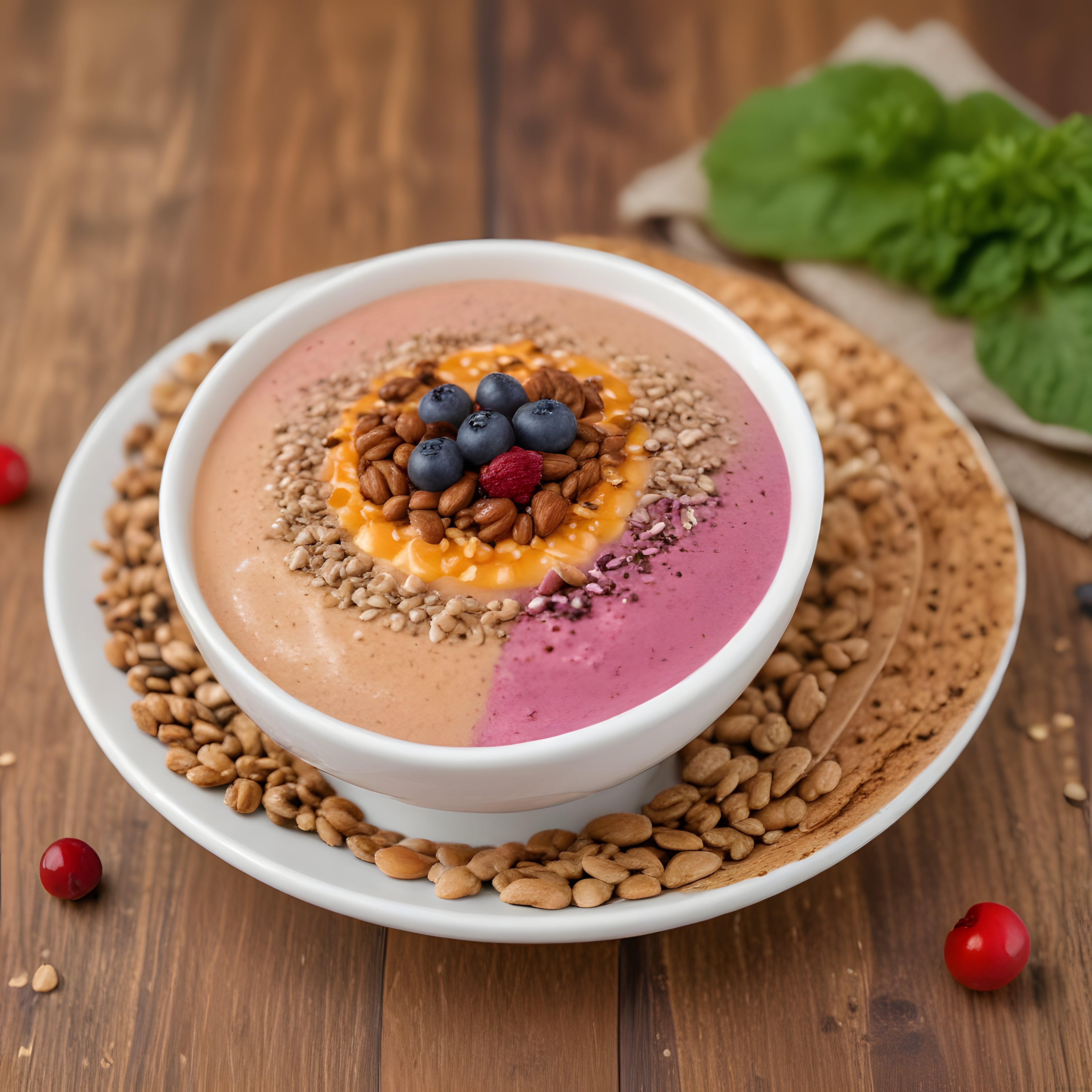Rengarenk Smoothie Bowl: Yaban Mersinli ve Ahududulu Sağlıklı Kahvaltı