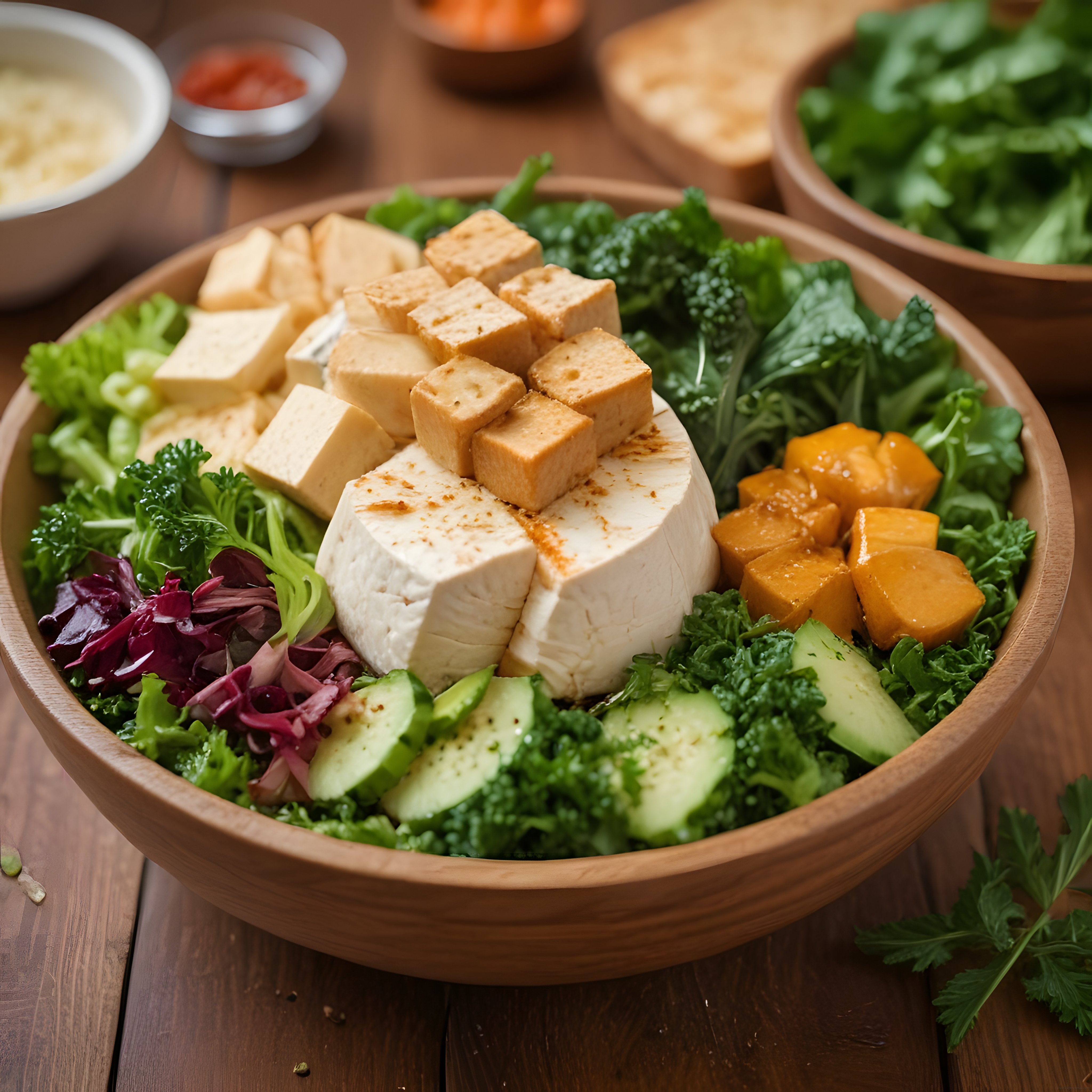 Rengarenk Vegan Kase: Tofu, Avokado ve Taze Yeşilliklerle Besleyici Bir Öğün