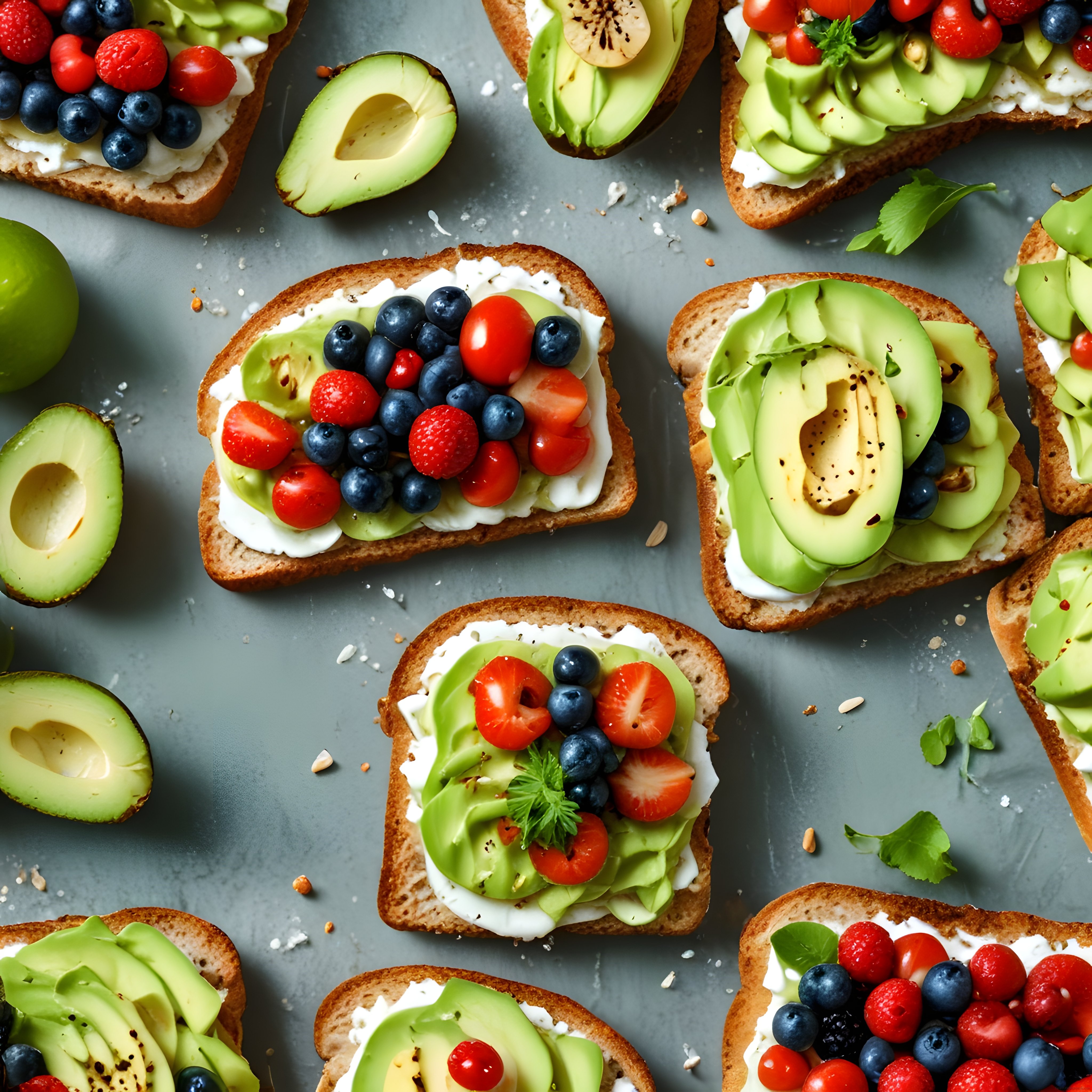 Renkli Avokado Tostları: Yaban Mersini ve Çilekli Sağlıklı Kahvaltı Tarifi
