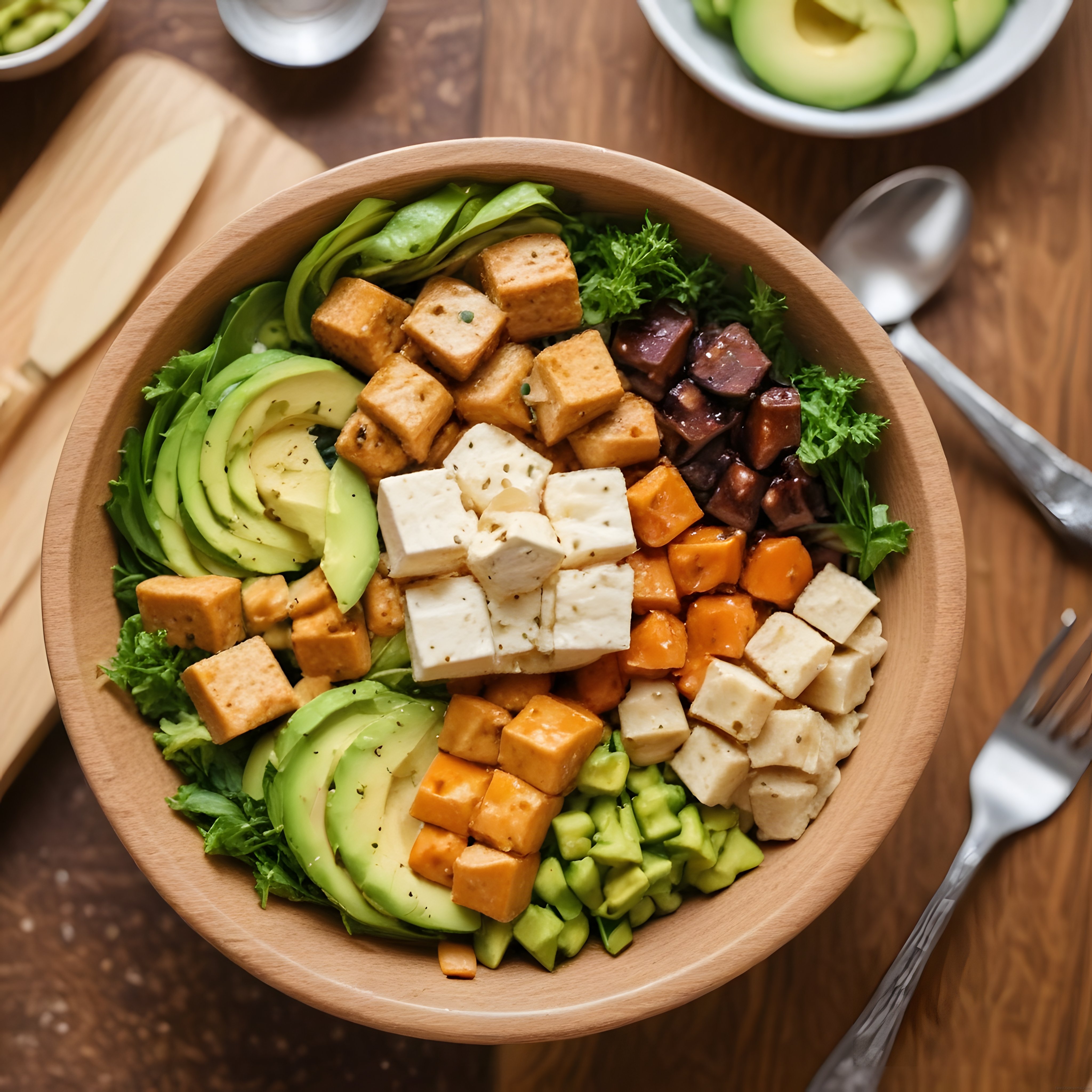 Renkli Avokado ve Tofulu Sağlıklı Protein Bowl: Vegan Kase Tarifi