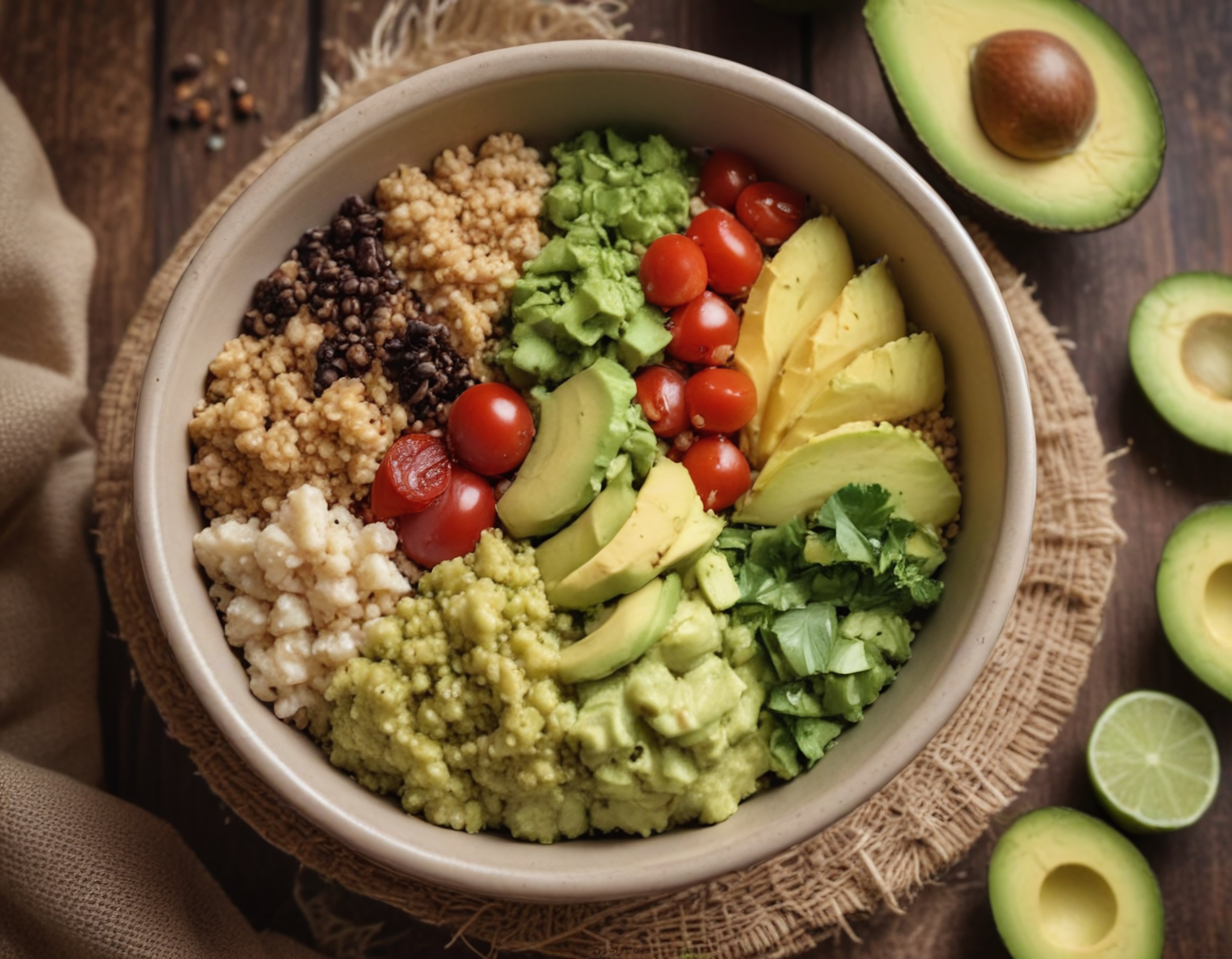 Renkli Avokadolu Kinoalı Sağlıklı Buddha Bowl Tarifi ve Sunumu