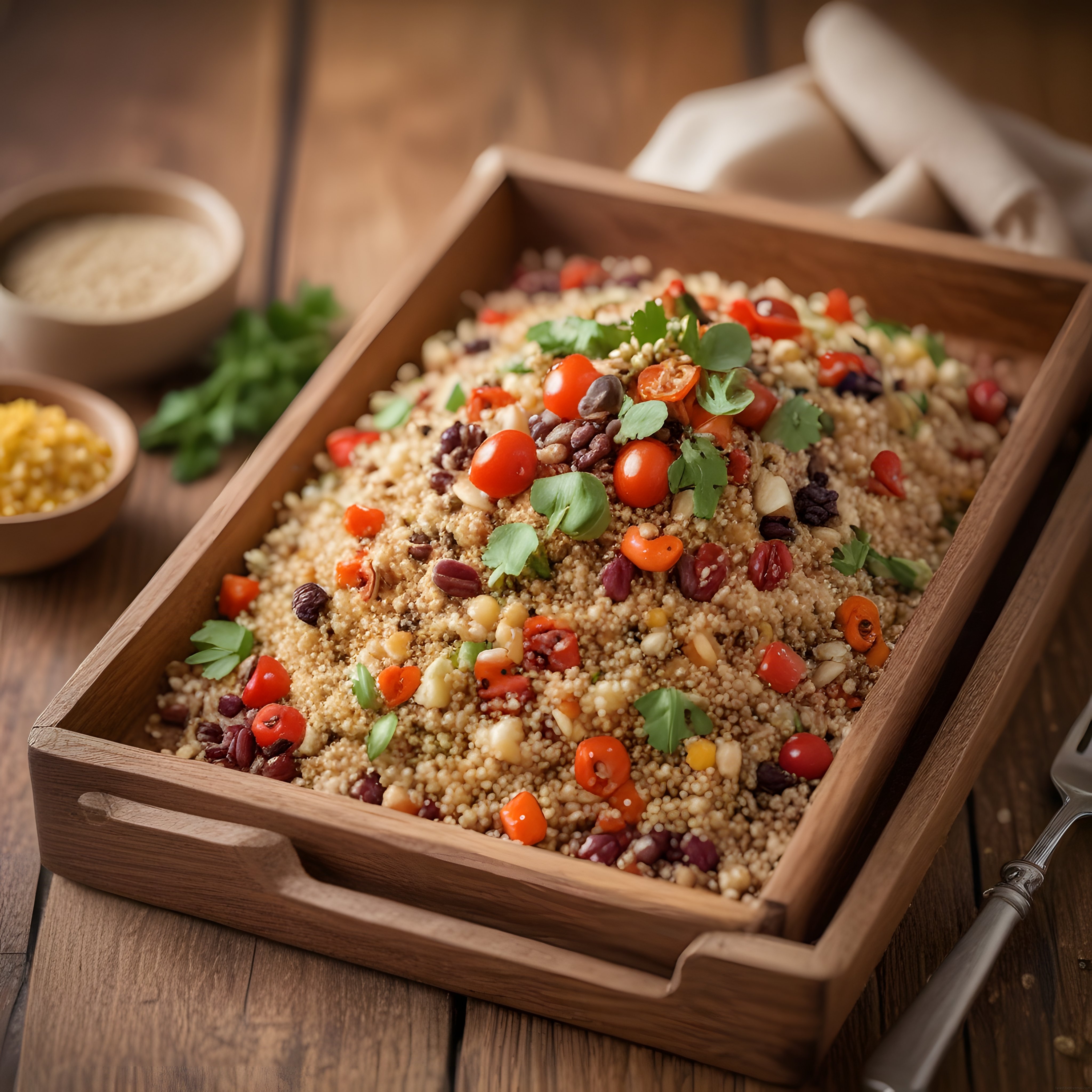 Renkli Bakliyatlı Kuskus Salatası ile Sağlıklı Akşam Yemeği Sunumu