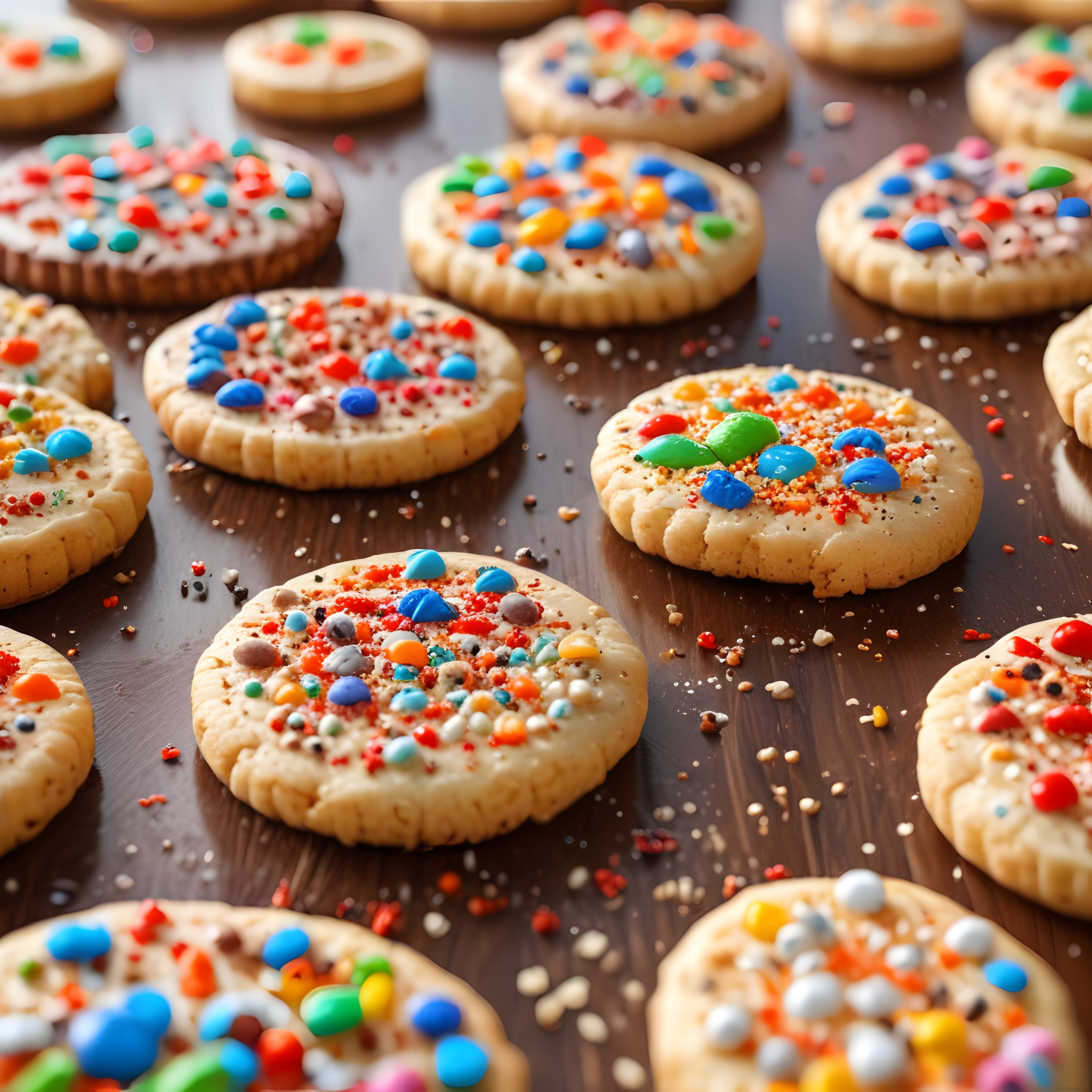 Renkli Bonibon ve Sprinkles Süslenmiş Tereyağlı Kurabiye Tarifi