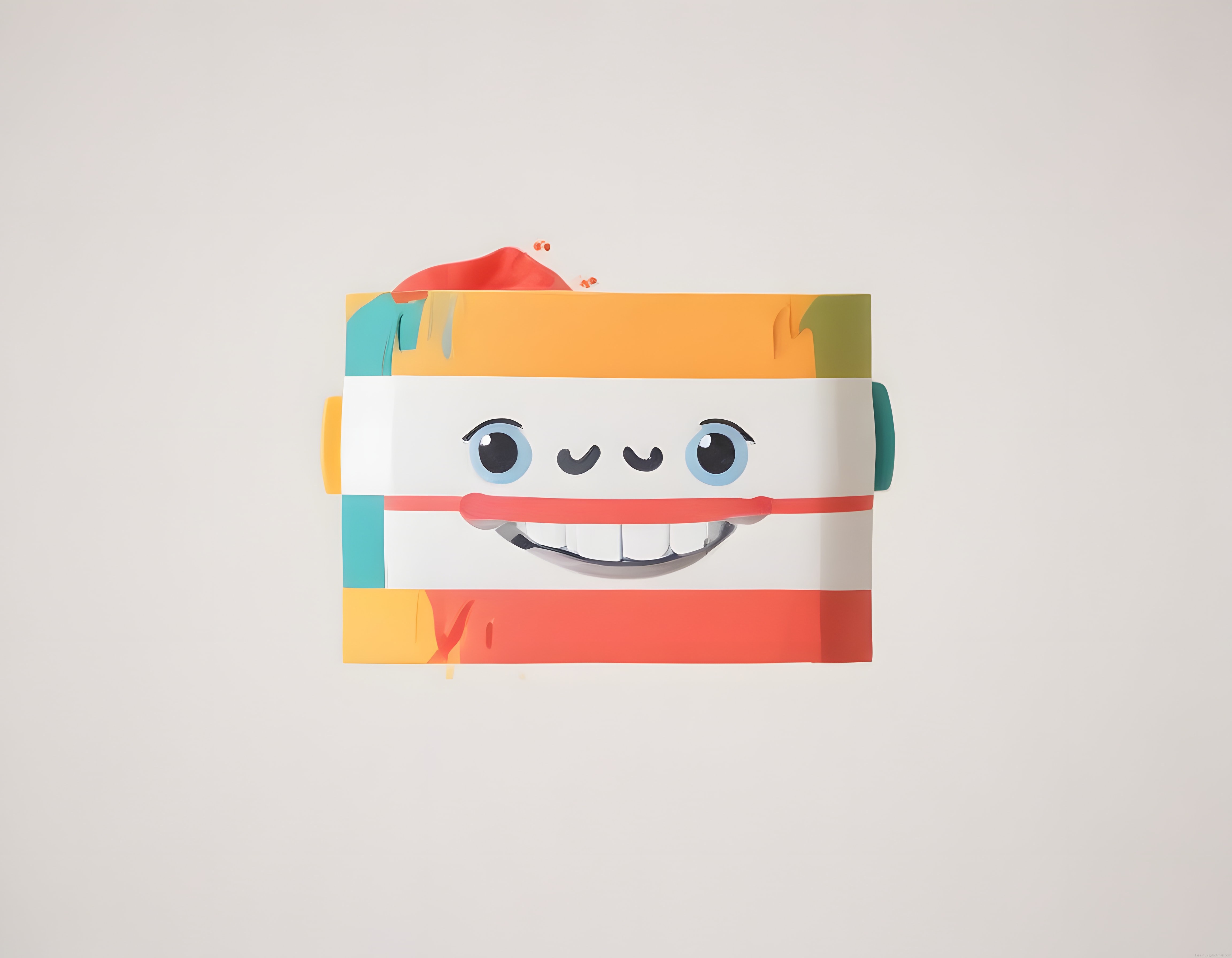 Renkli Boya Kovası Karakteri ile Neşeli Minimal 3D Dijital Sanat