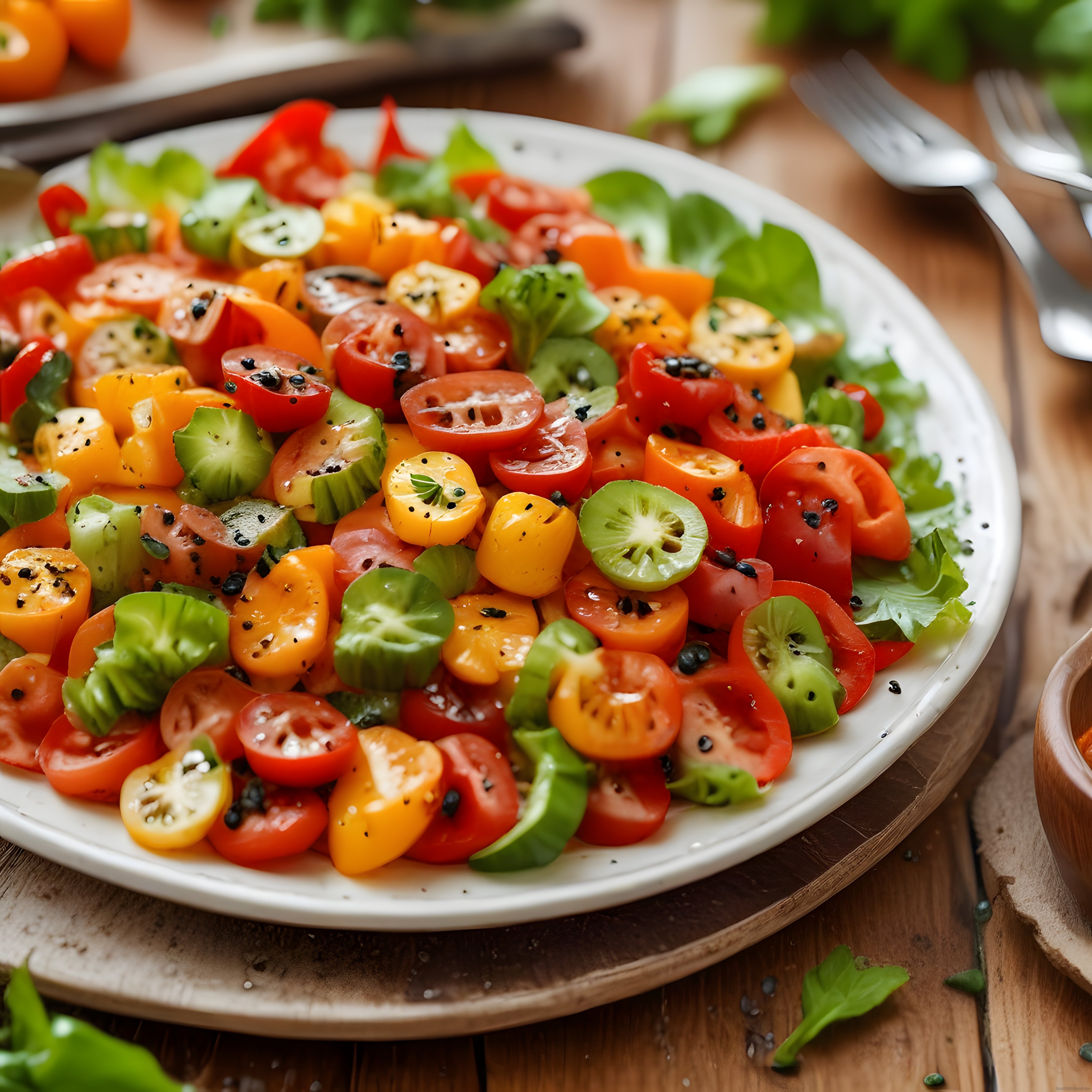 Renkli Cherry Domates Salatası ile Kahvaltı Sofrasında Sağlıklı Lezzet