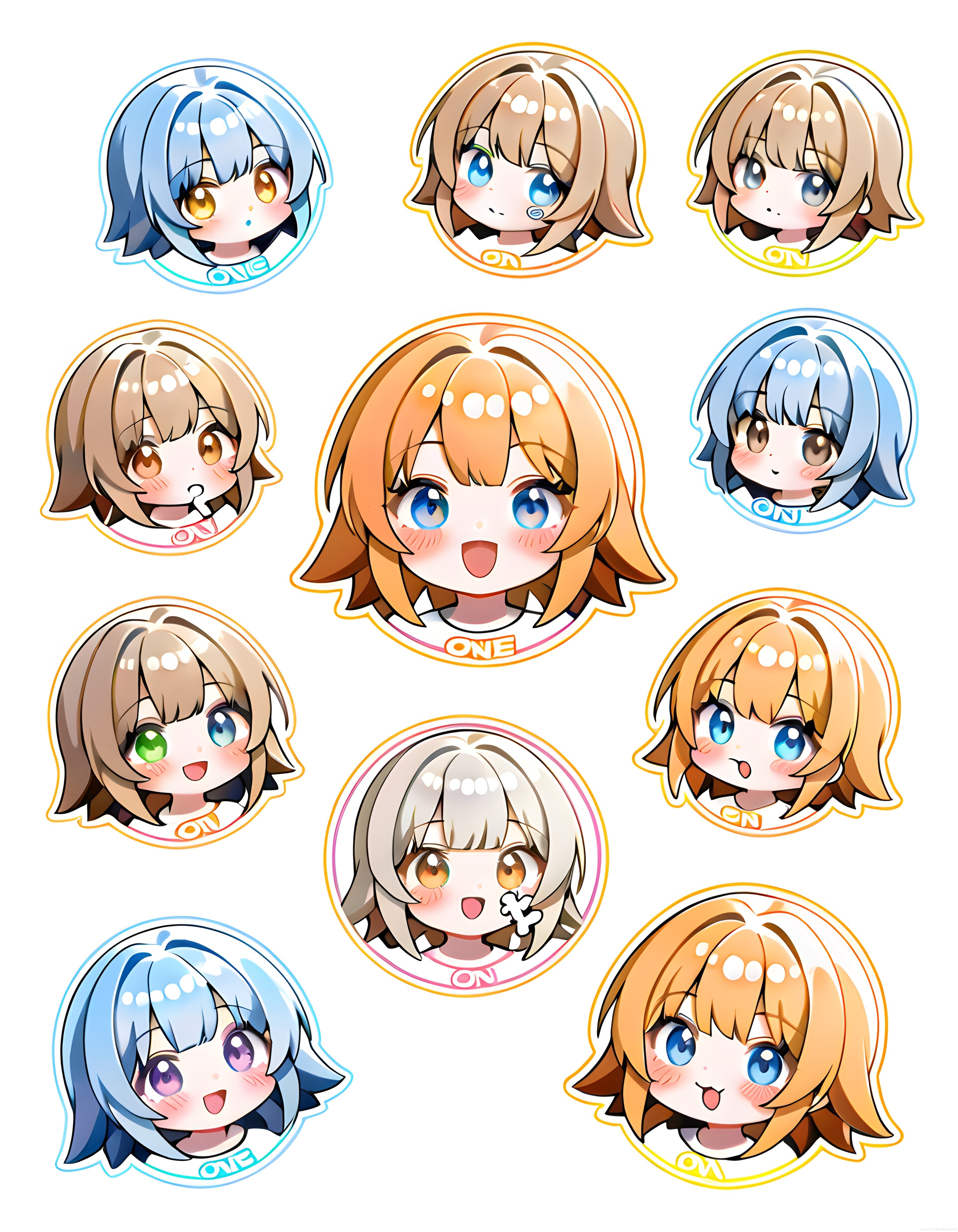 Renkli Chibi Anime Maskotları ve Sevimli Karakter Rozet Tasarımları