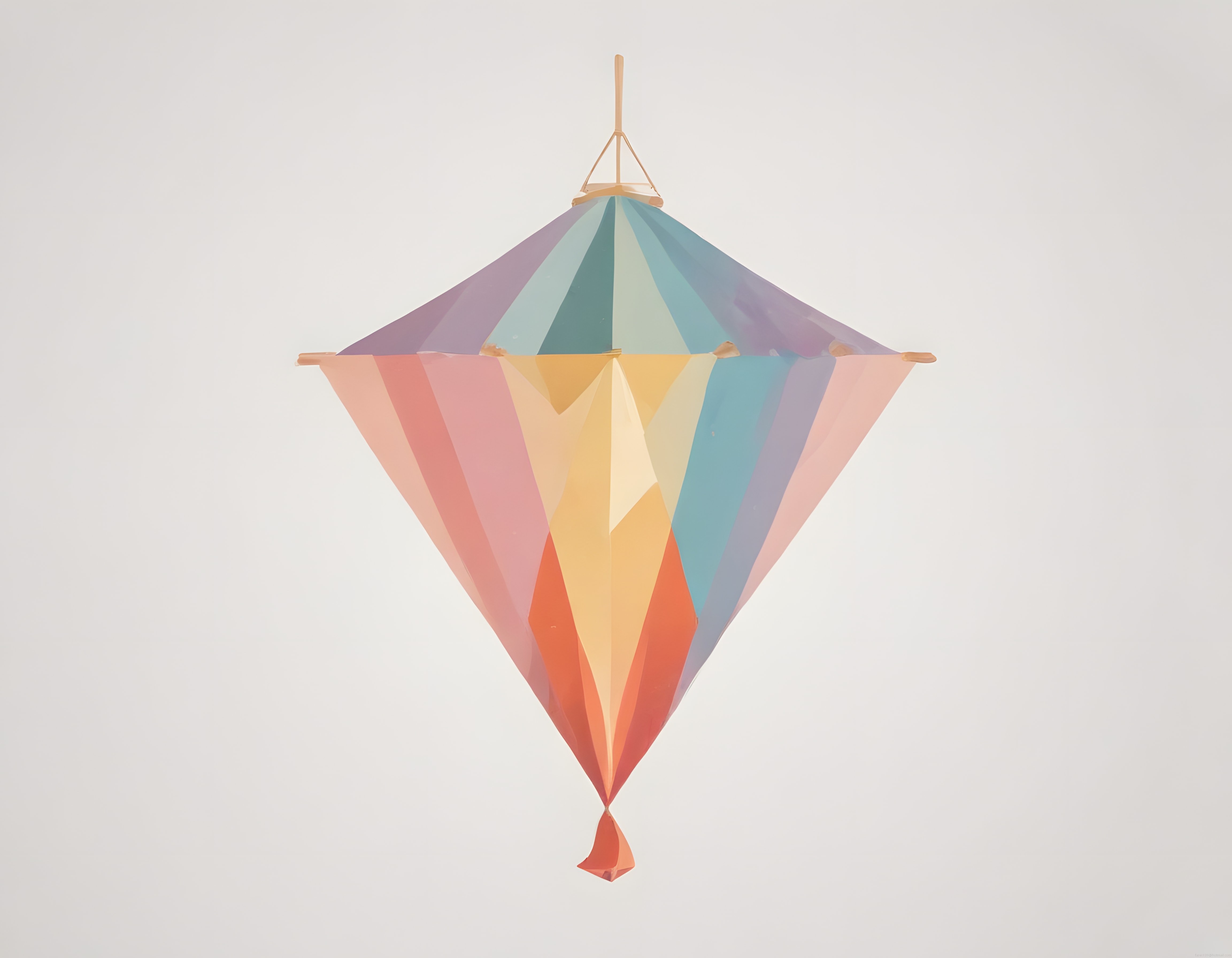 Renkli Geometrik Fener Lamba: Pastel Tonlarda Modern Dekoratif Aydınlatma