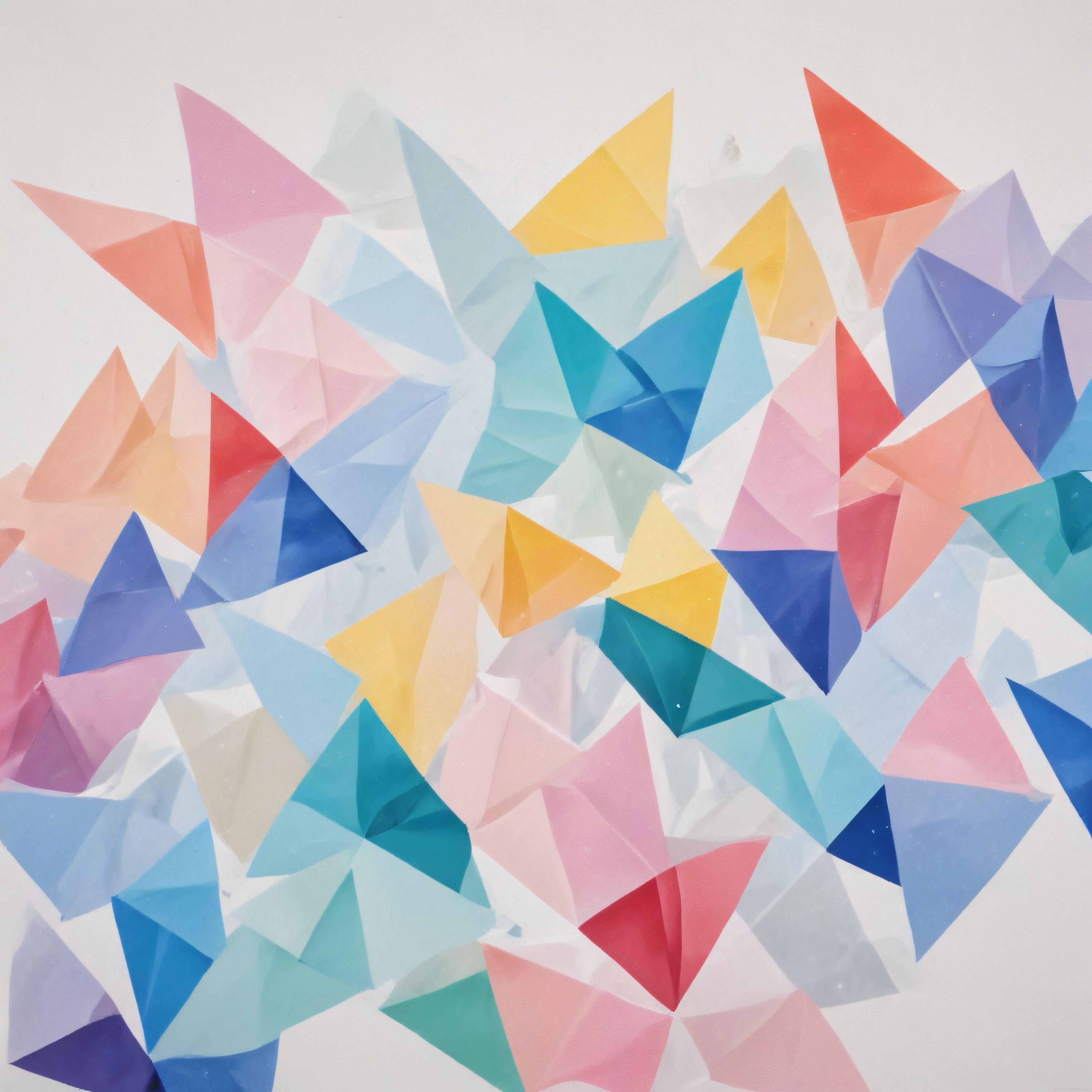 Renkli Geometrik Soyut Arka Plan: Parlak Üçgenler ve Modern Dijital Sanat Deseni