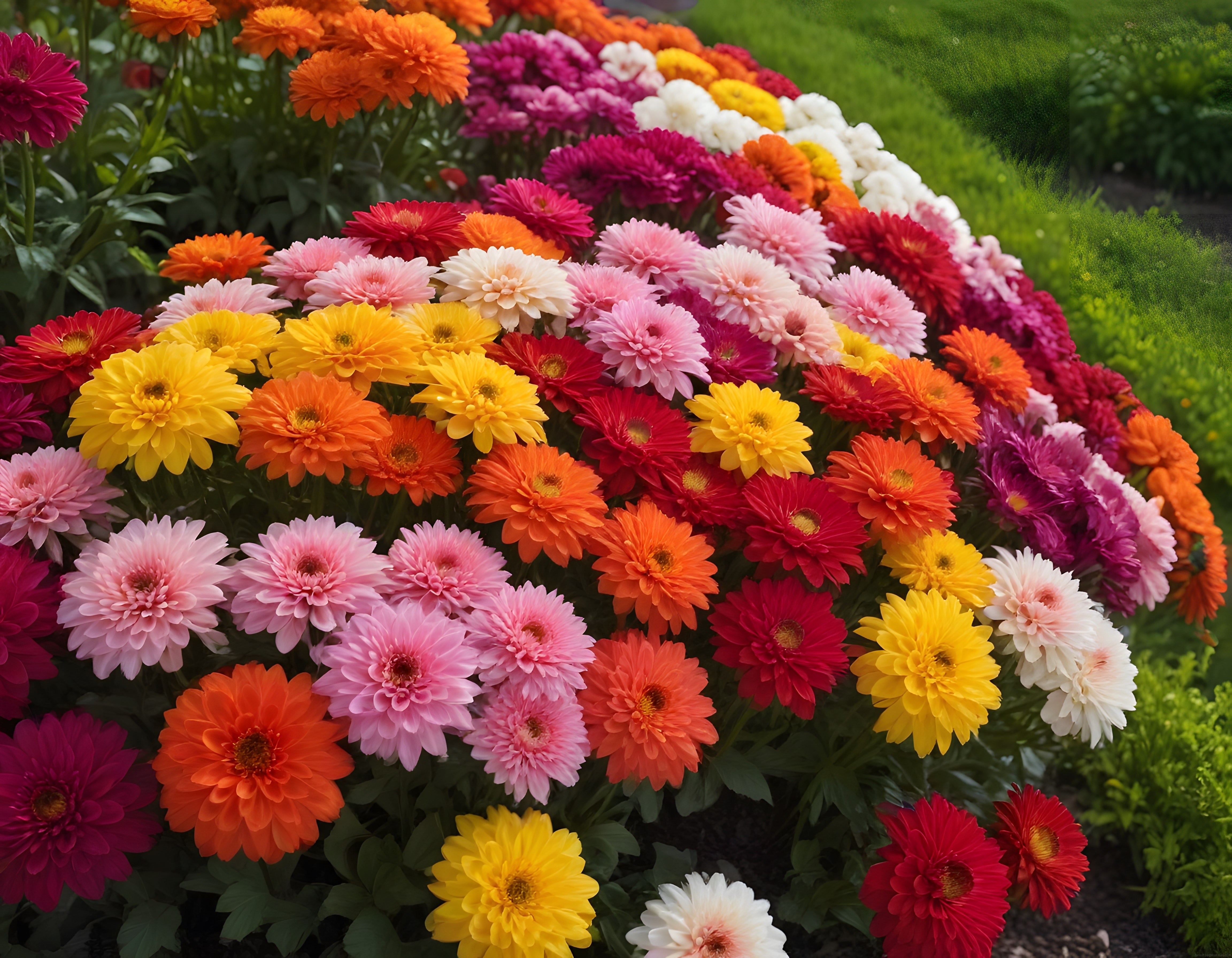 Renkli Gerbera Çiçekleriyle Dolup Taşan Bahçe: Doğanın Canlı Paleti
