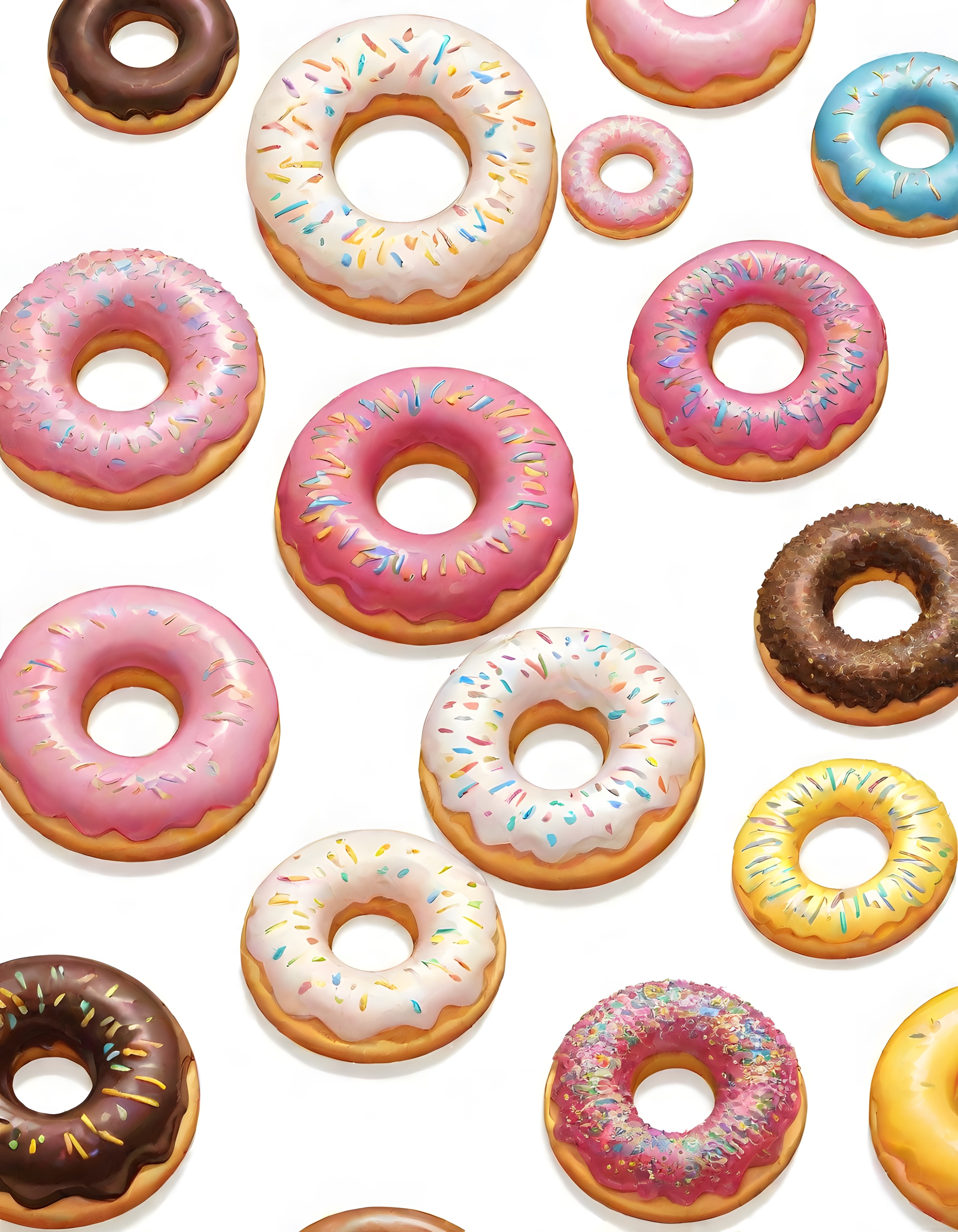 Renkli Glazürlü ve Serpintili Donutların Eğlenceli ve Lezzetli Dünyası