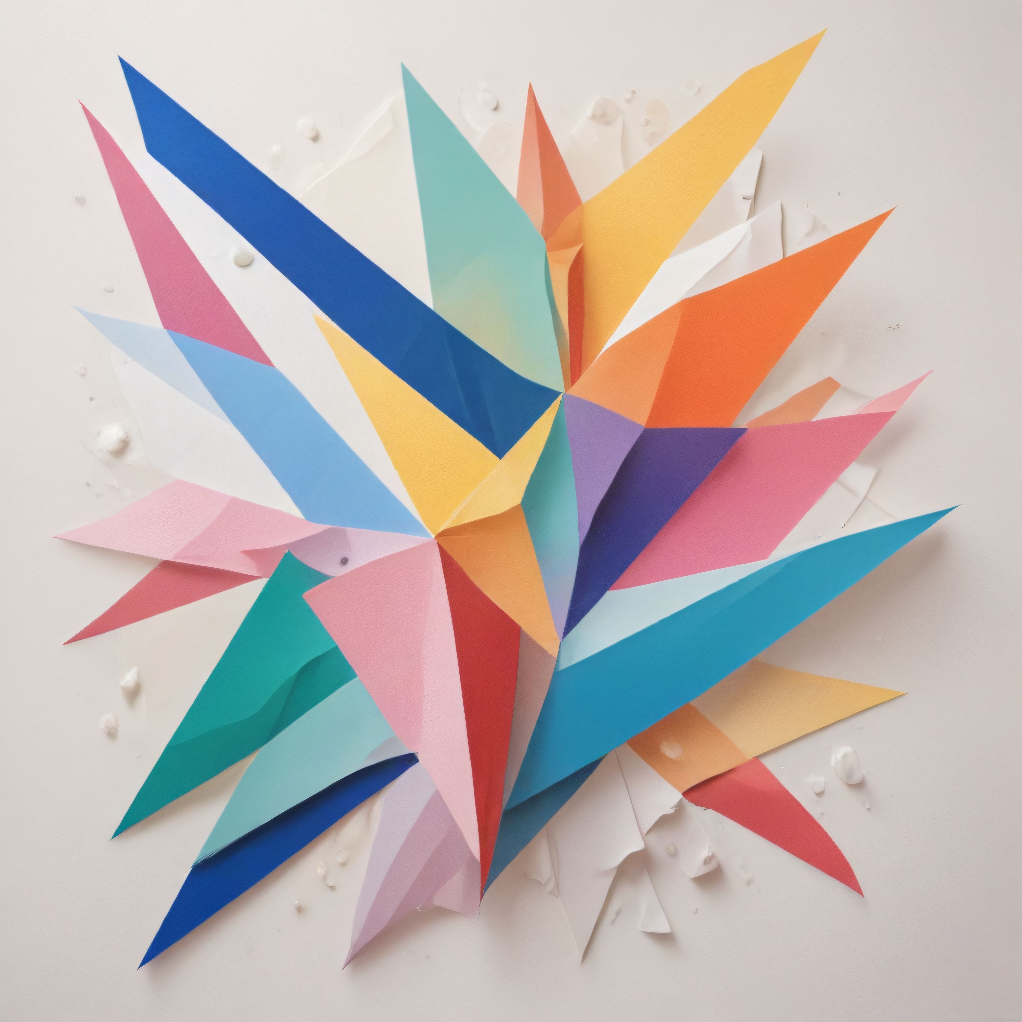 Renkli Kağıtlardan Geometrik Origami Heykeli ve Soyut Kağıt Sanatı Eseri