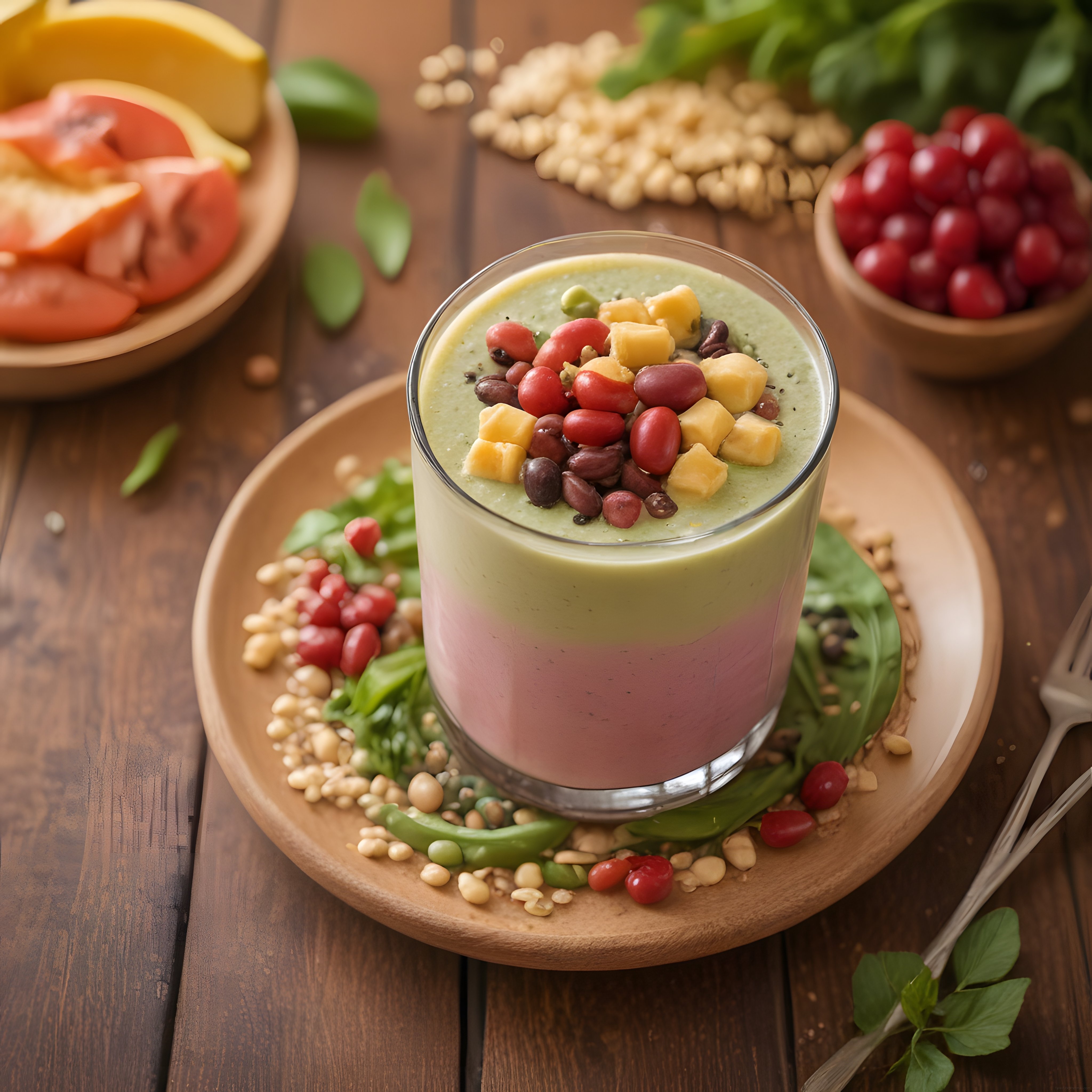 Renkli Katmanlı Smoothie: Bardakta Sağlıklı ve Besleyici Kahvaltı İçeceği