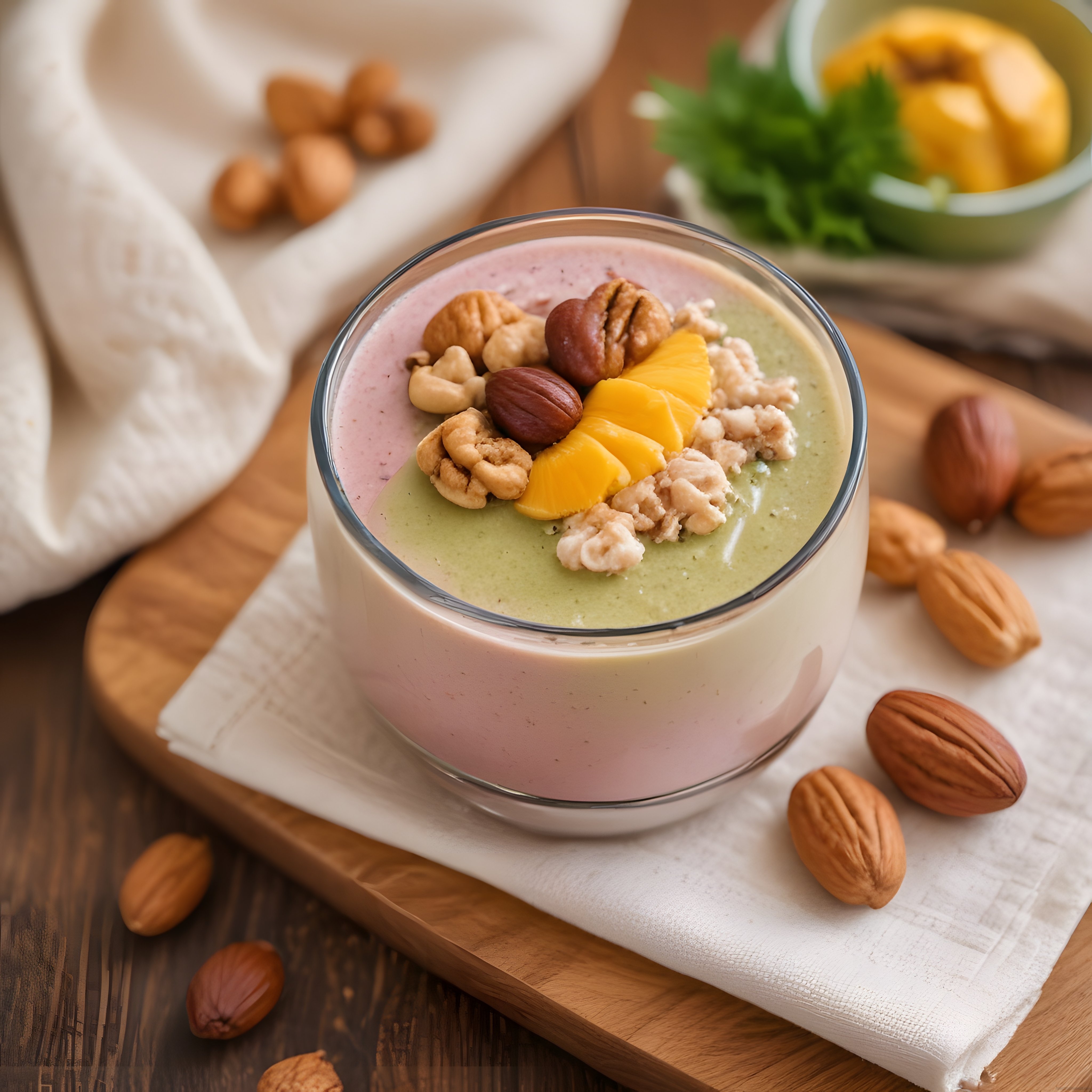 Renkli Katmanlı Smoothie Kasesi ile Sağlıklı ve Lezzetli Kahvaltı Fikri