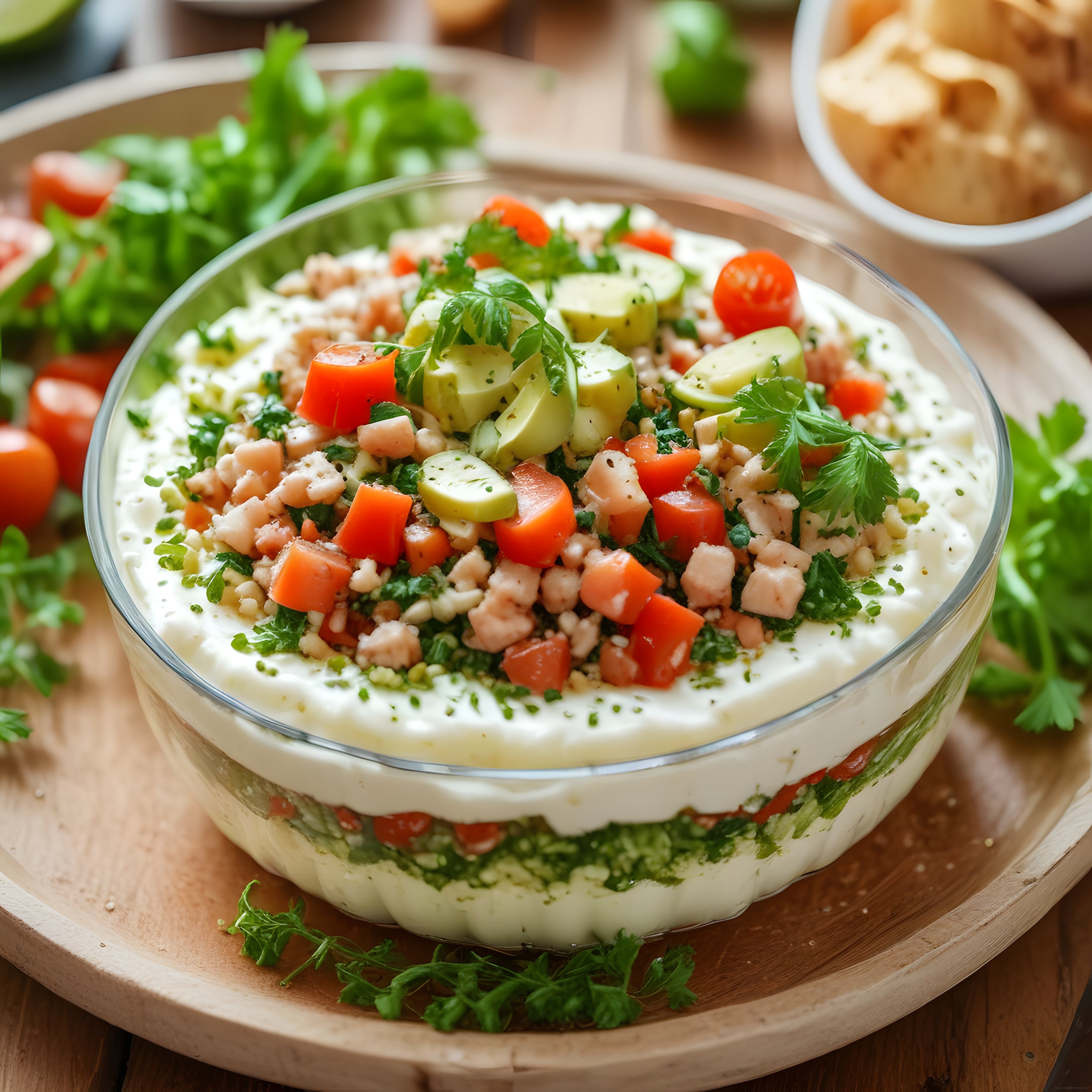 Renkli Katmanlı Yoğurtlu Tavuk Salatası ile Hem Sağlıklı Hem Gösterişli Sofralar
