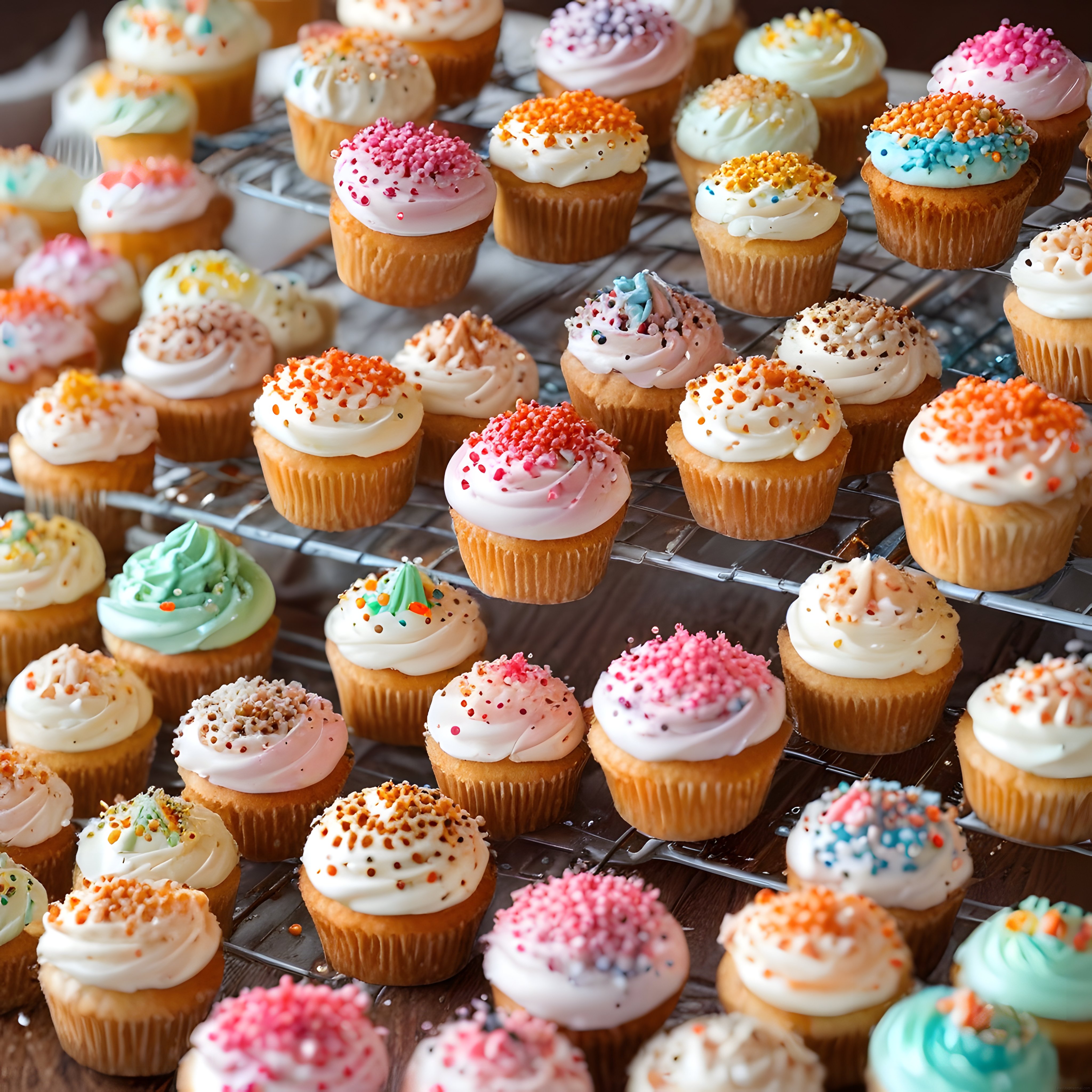 Renkli Krema Süslemeli Cupcake'ler: Mini Tatlı Sunum Fikirleri ve Tarifler