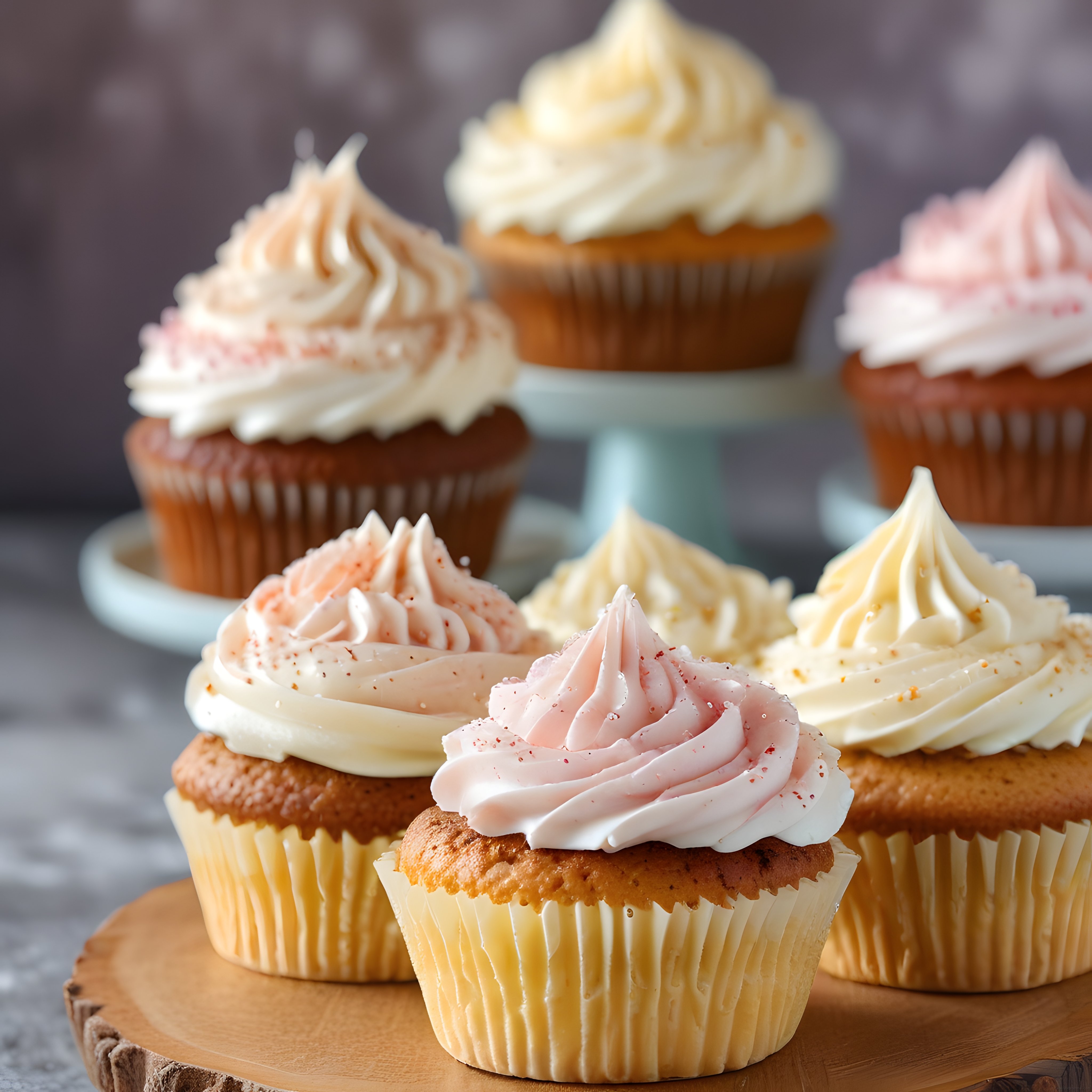 Renkli Kremalı Cupcake'ler: Ev Yapımı Mini Pasta Sunum ve Tarif Fikirleri