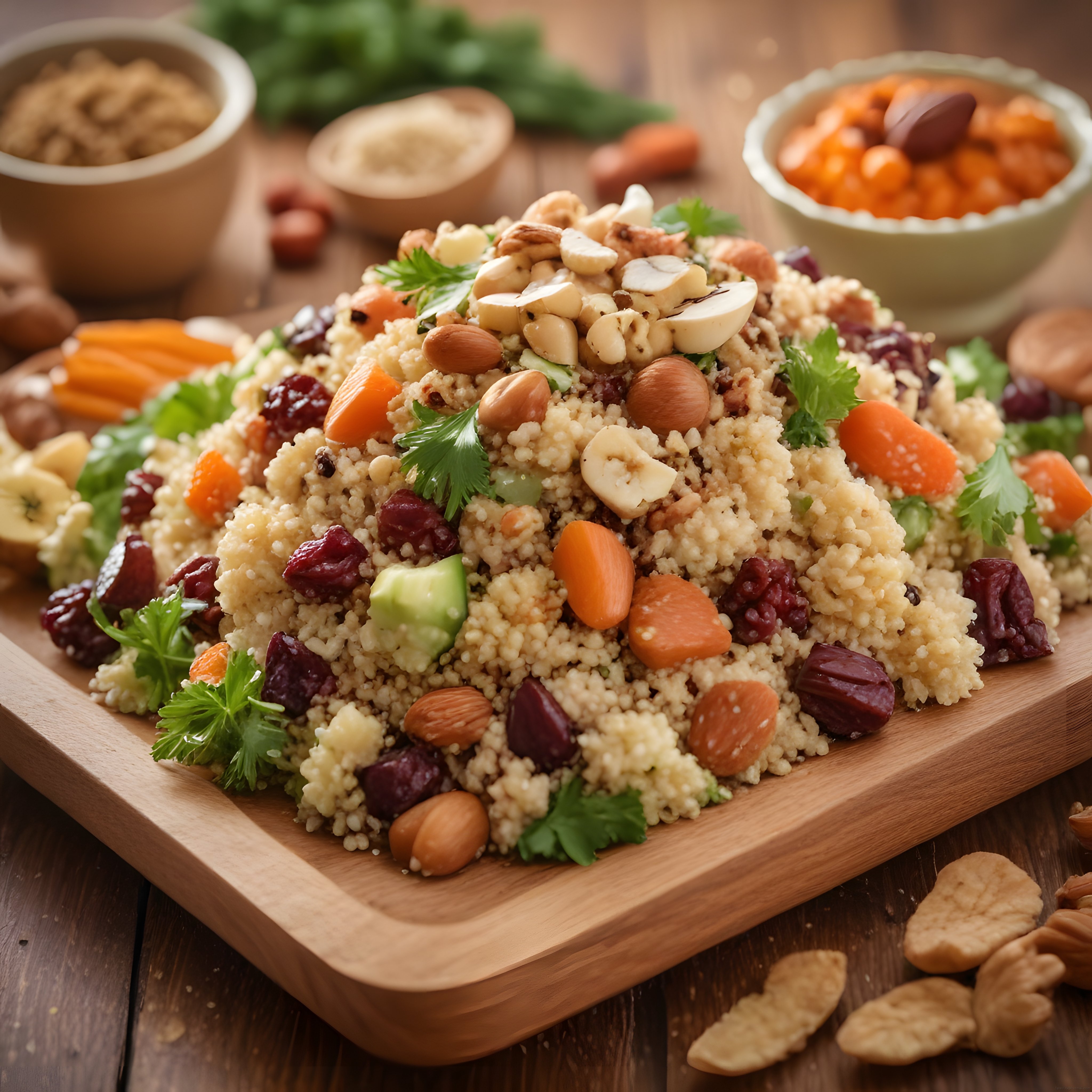 Renkli Kuskus Salatası: Kuruyemiş ve Sebzelerle Dolu Sağlıklı Tarif