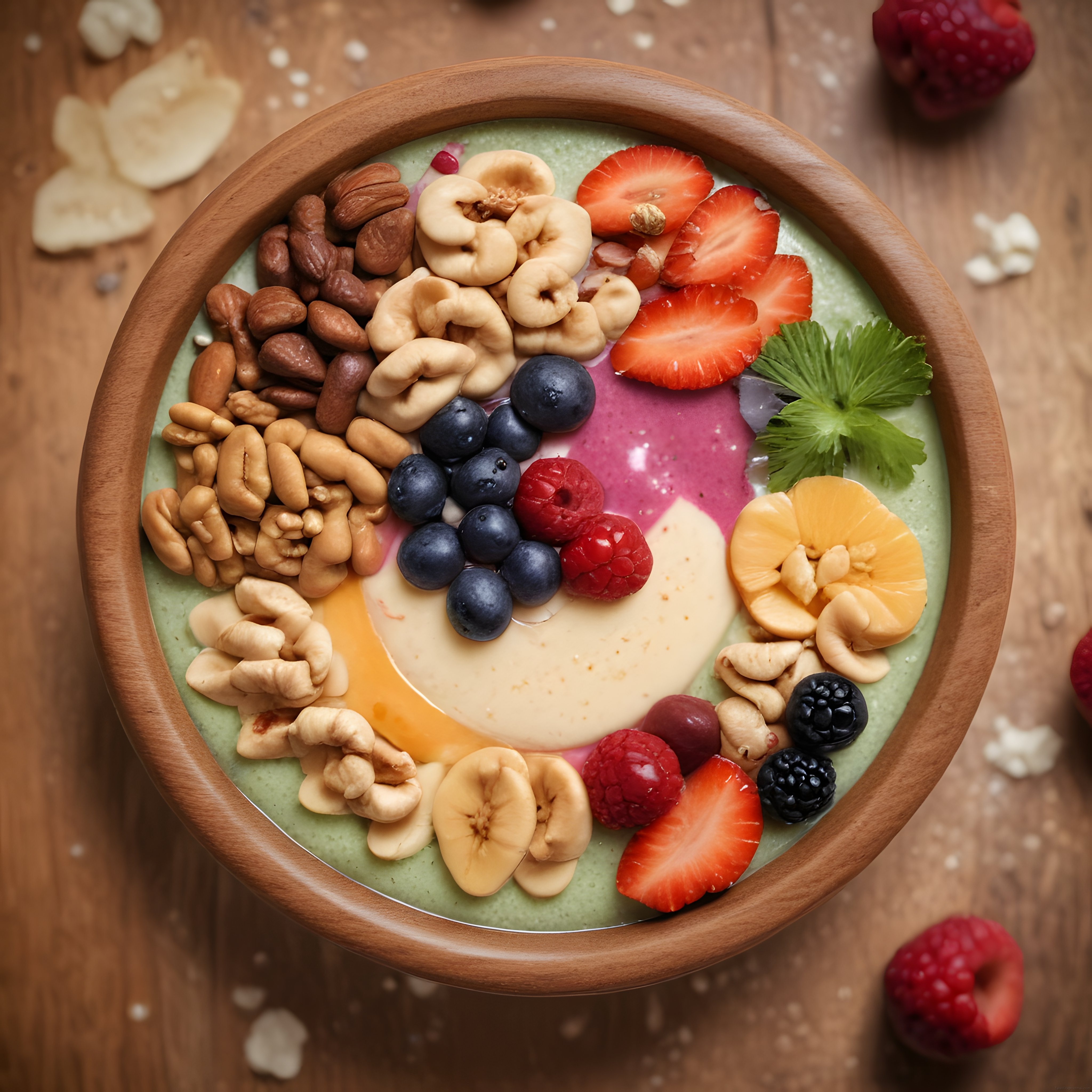 Renkli Meyve ve Kuruyemişli Sağlıklı Smoothie Bowl Tarifi ve Sunum