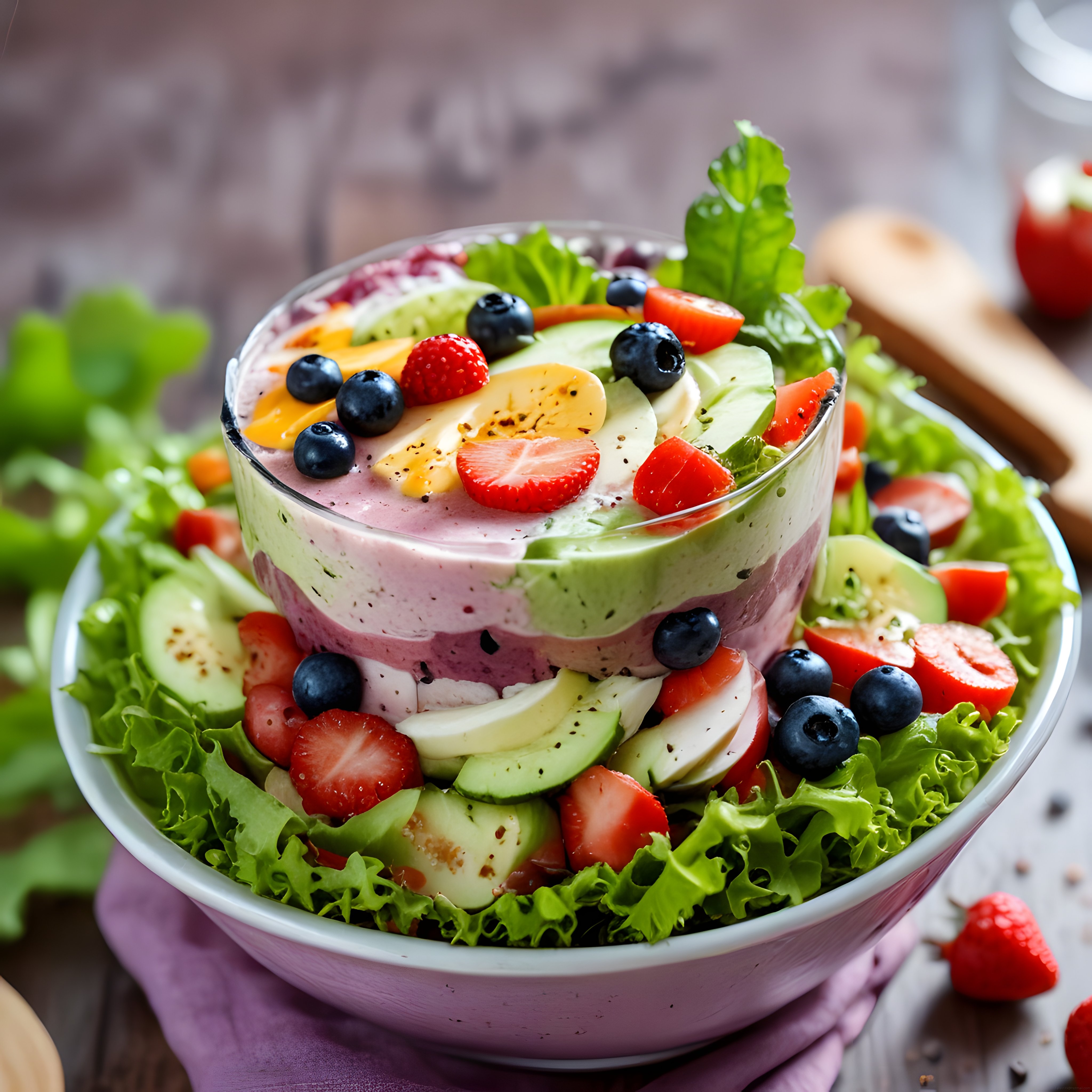Renkli Meyveli Vegan Kase: Avokado ve Çilekli Sağlıklı Kahvaltı Tarifi