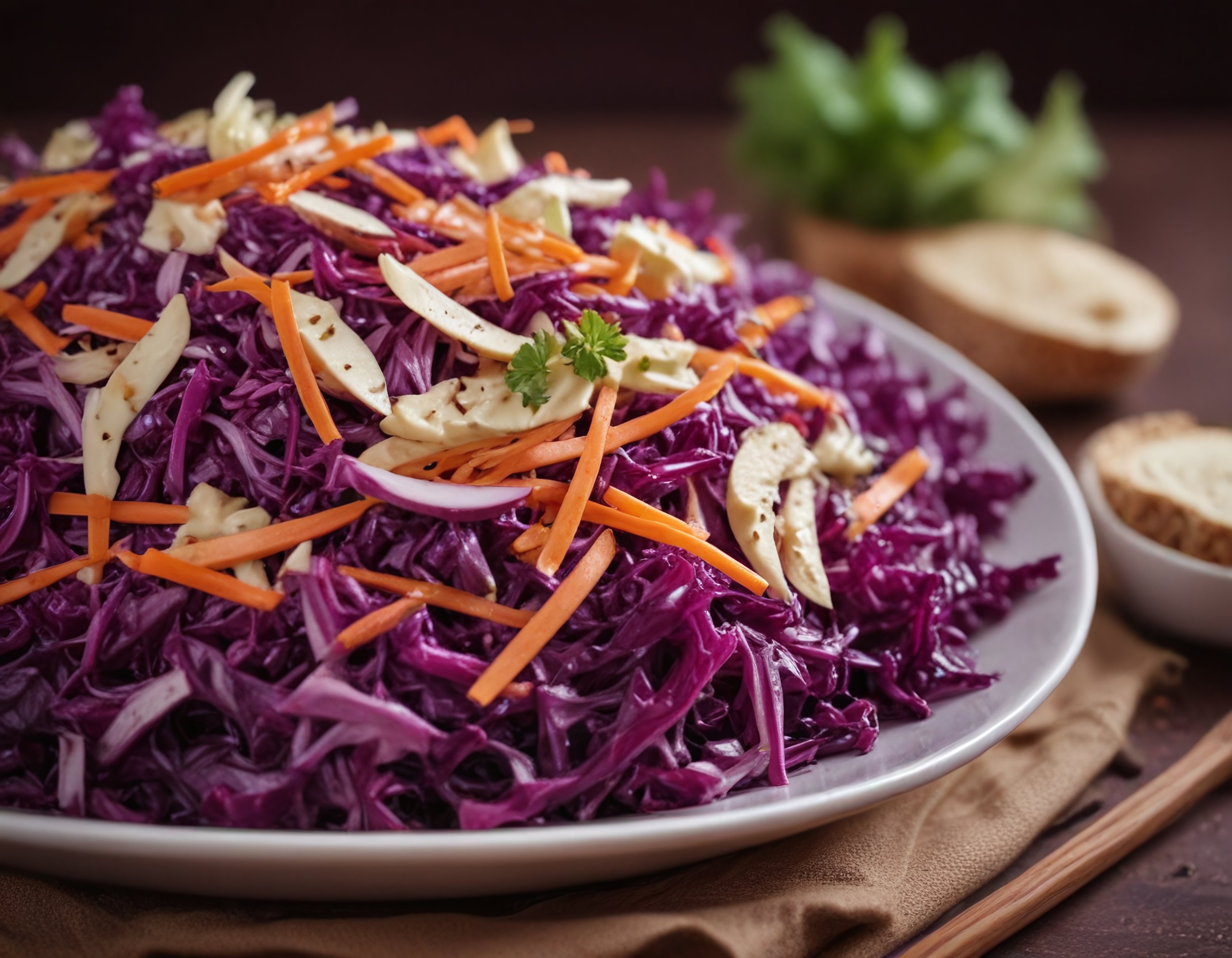 Renkli Mor Lahana Salatası Tarifi: Havuç ve Peynirli Pratik Sunum