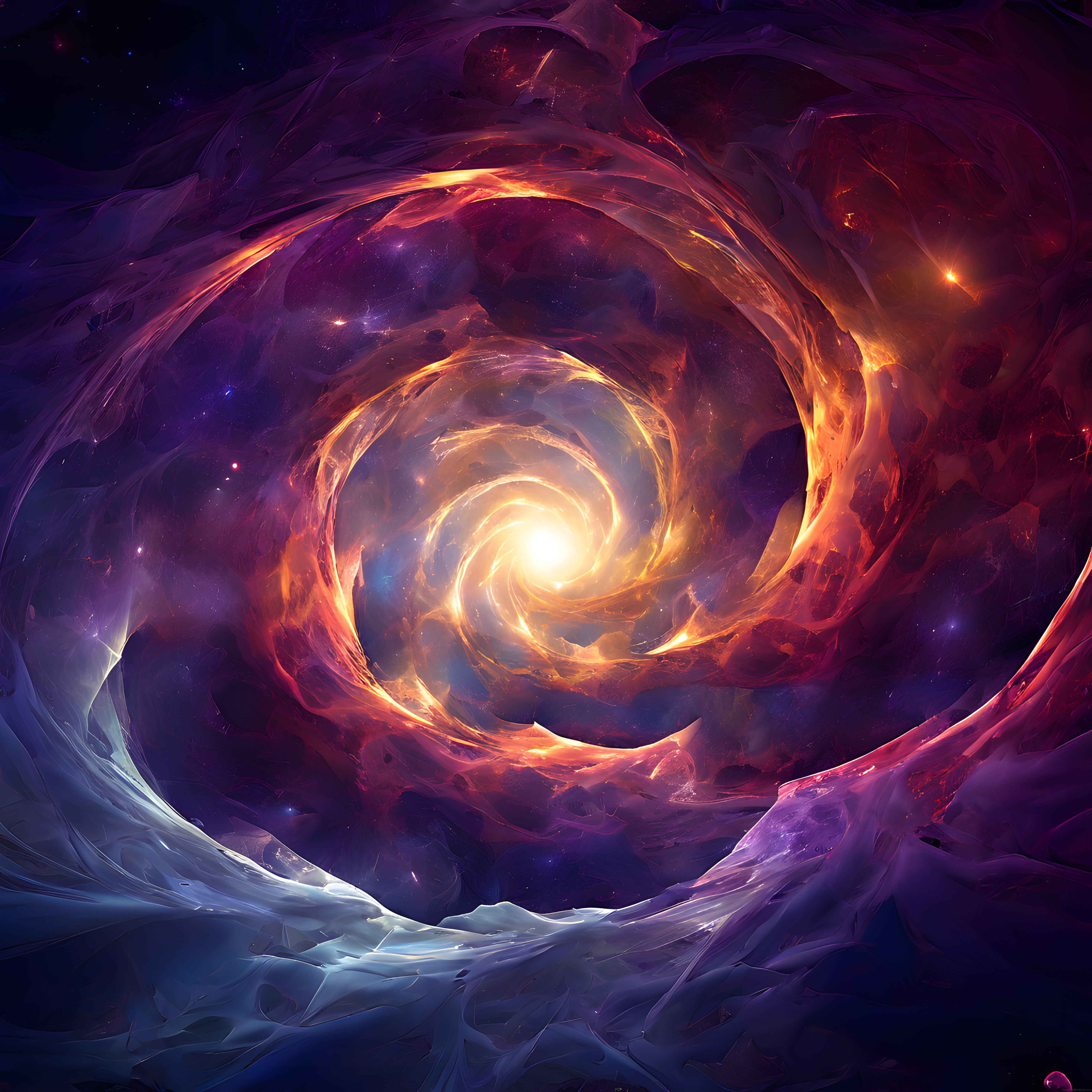 Renkli Nebula ve Sarmal Yapıyla Büyüleyici Uzay Boşluğu Sanat Eseri Renkli Nebula ve Sarmal Yapıyla Büyüleyici Uzay Boşluğu Sanat Eseri