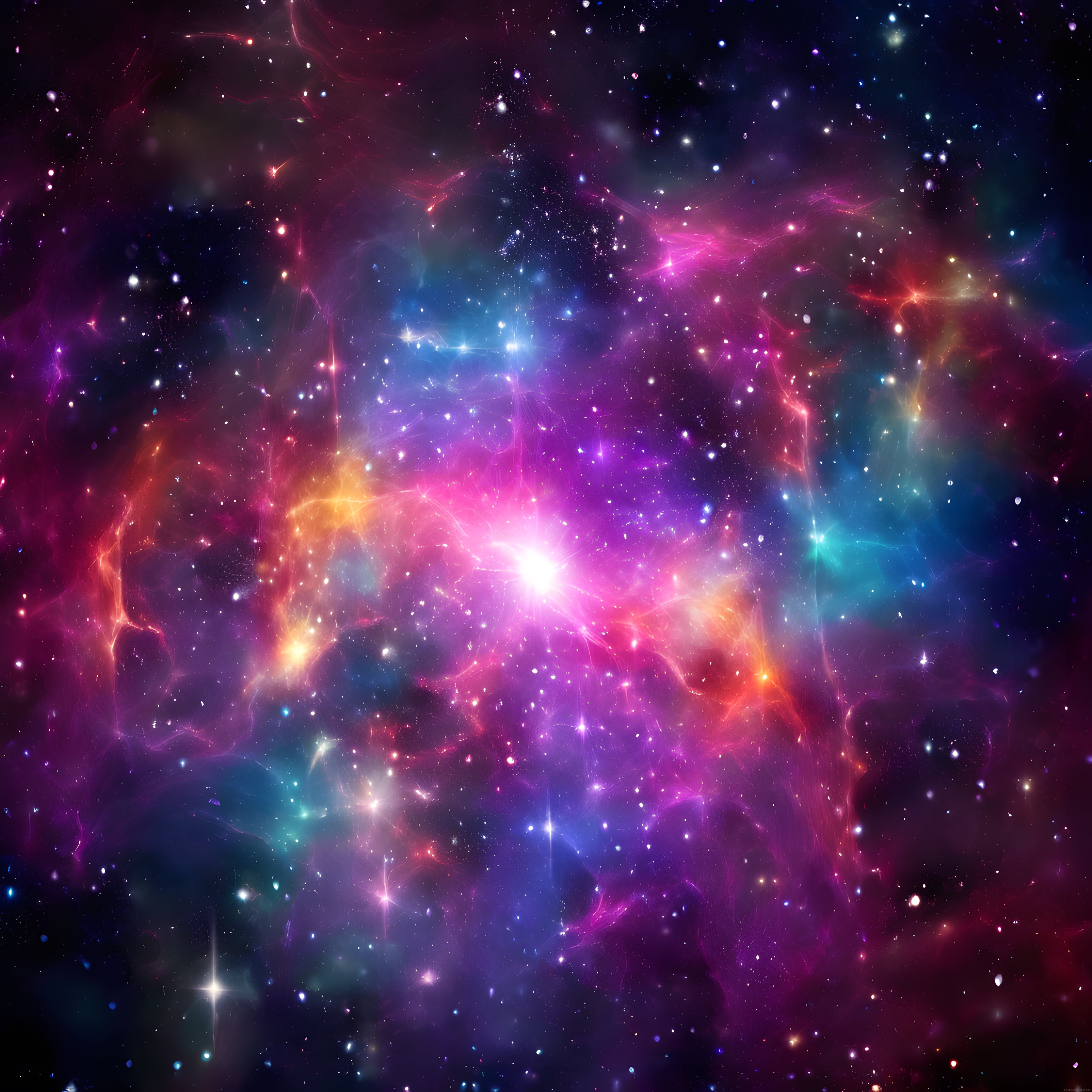 Renkli Nebuloza ve Parıldayan Yıldızlarla Derin Uzayın Büyüleyici Görüntüsü
