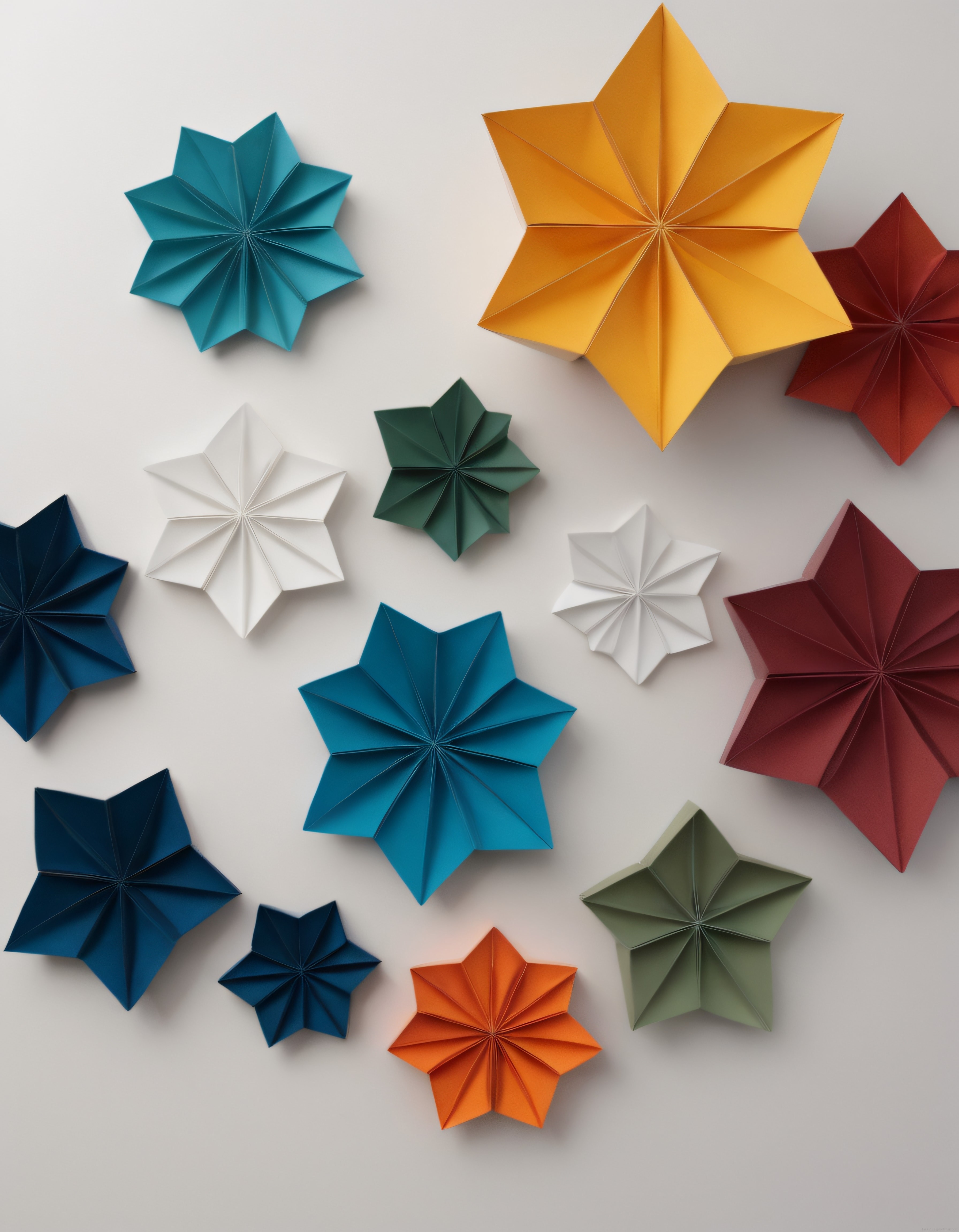 Renkli Origami Yıldızlar: Kağıt Katlama Sanatı ve El İşi Dekorasyon