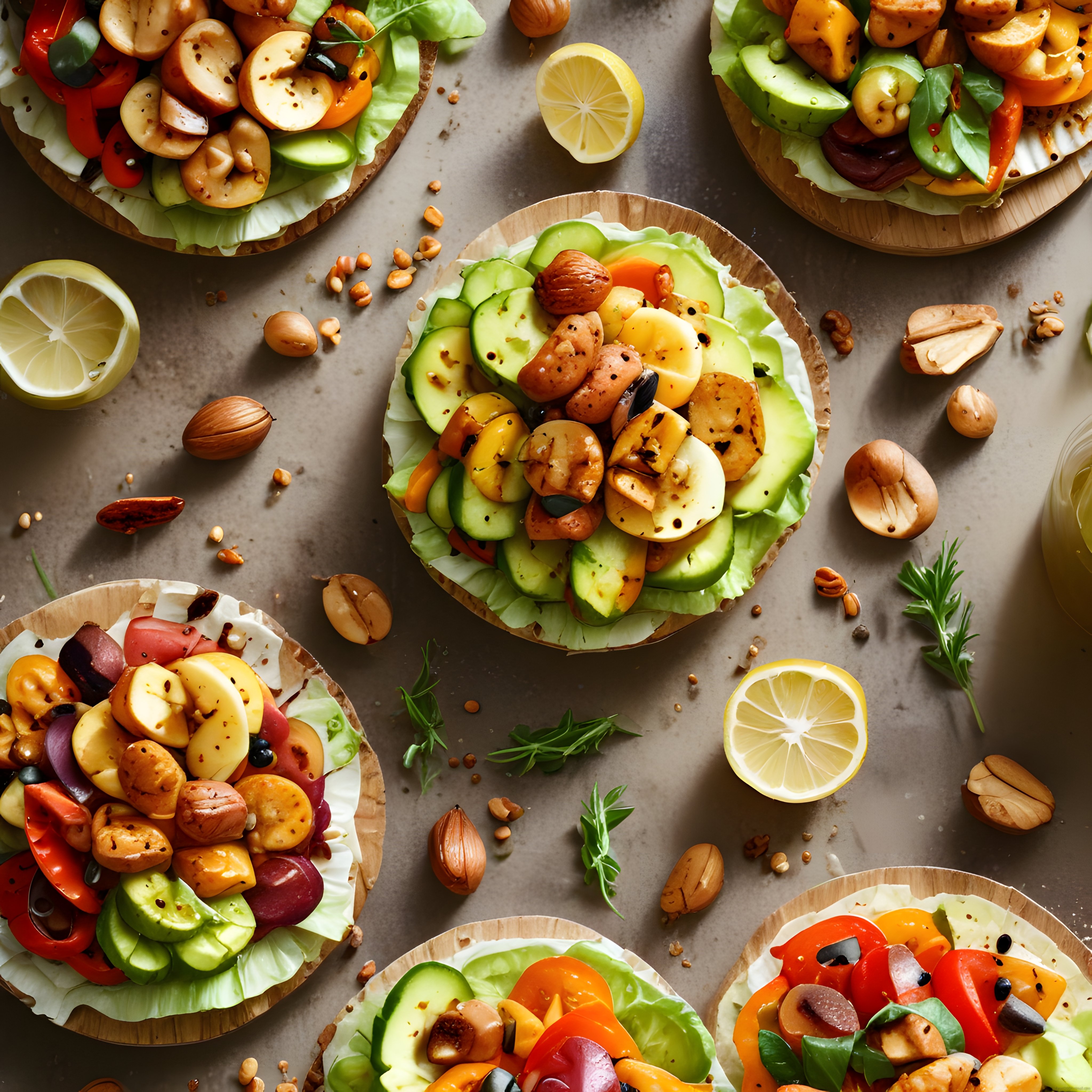 Renkli Sebze ve Kuruyemiş Sunumlarıyla Sağlıklı ve Lezzetli Vegan Tabaklar