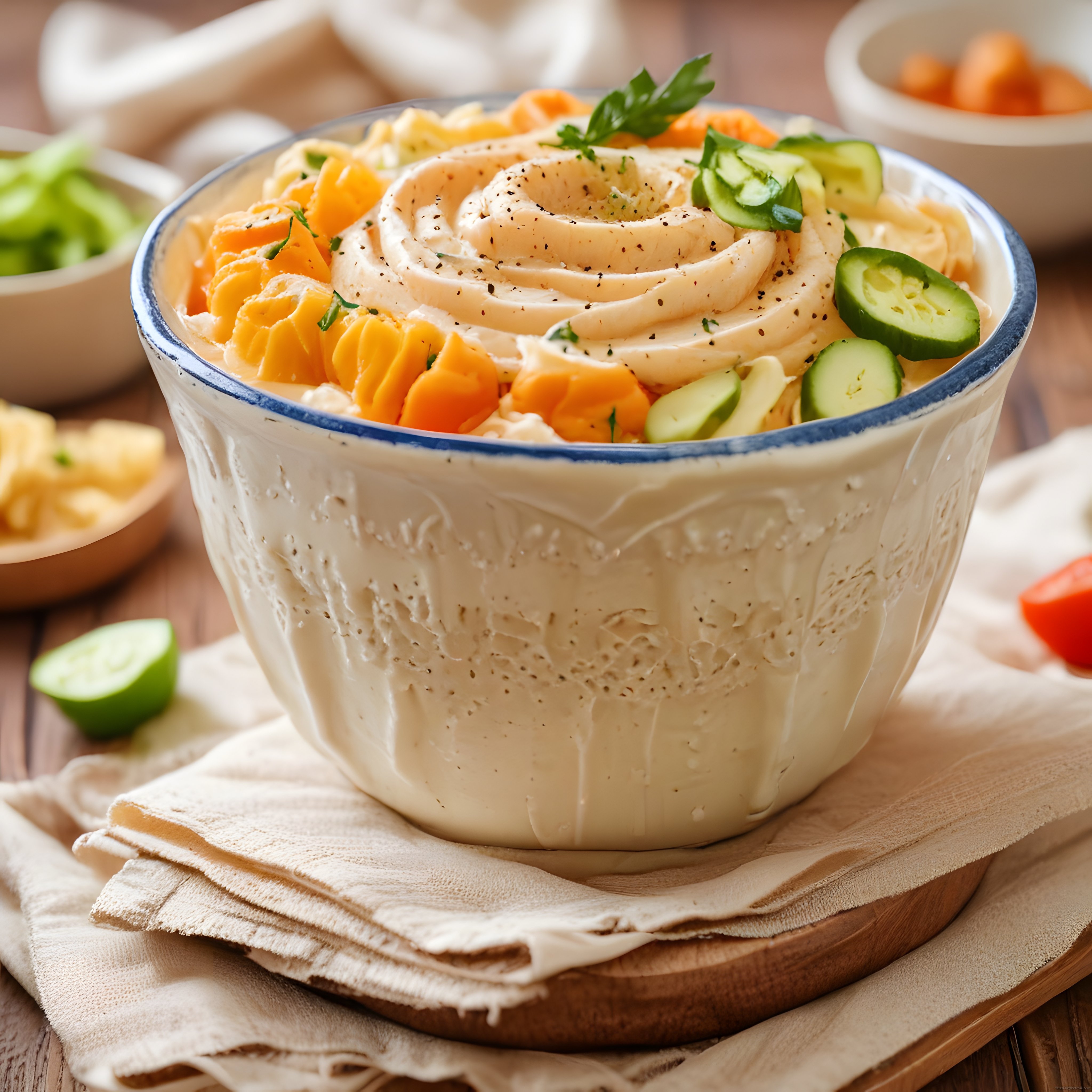 Renkli Sebzeler ve Kremalı Sosla Zenginleştirilmiş Makarna Salatası Tarifi