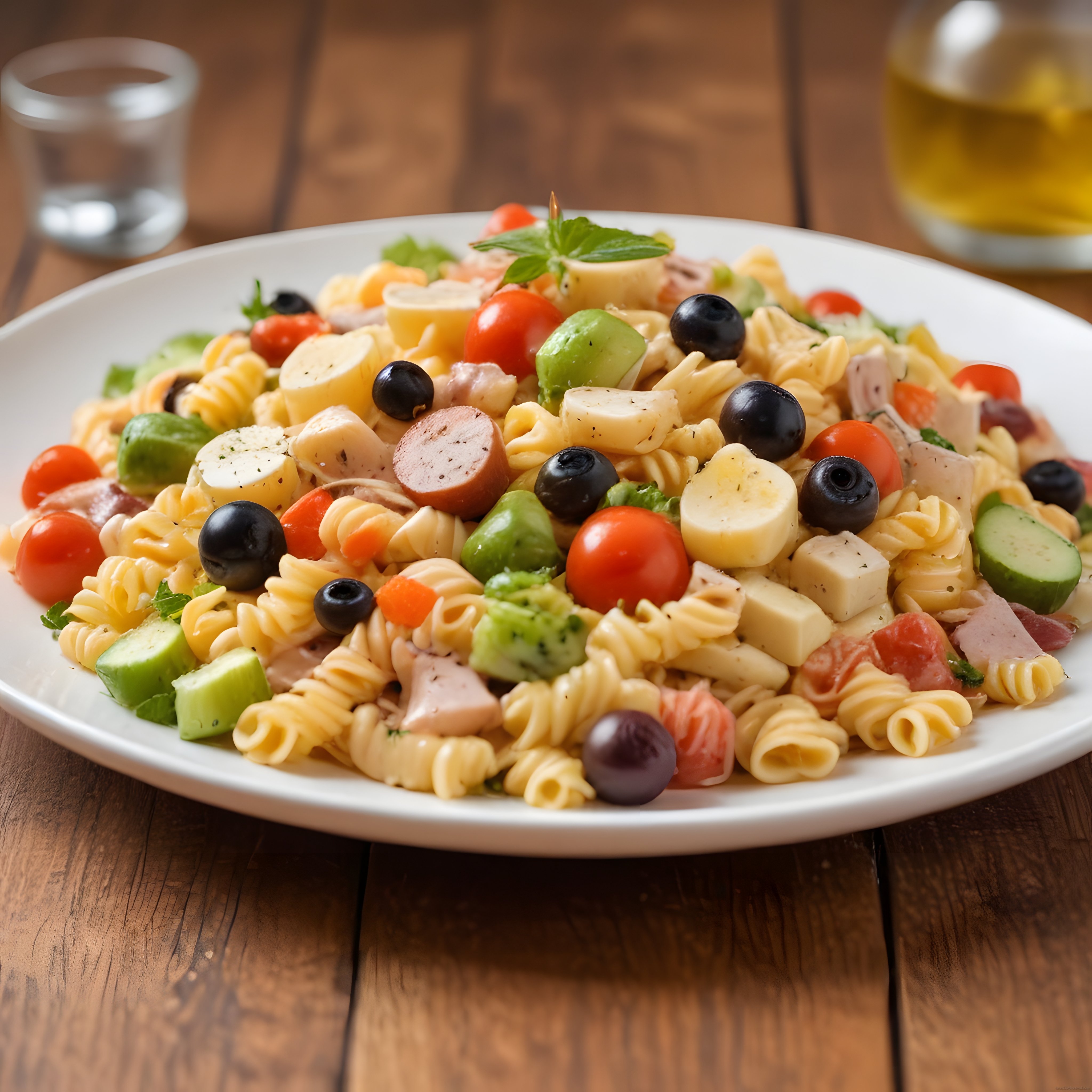 Renkli Sebzeler ve Peynirle Hazırlanan Taze Makarna Salatası Tarifi