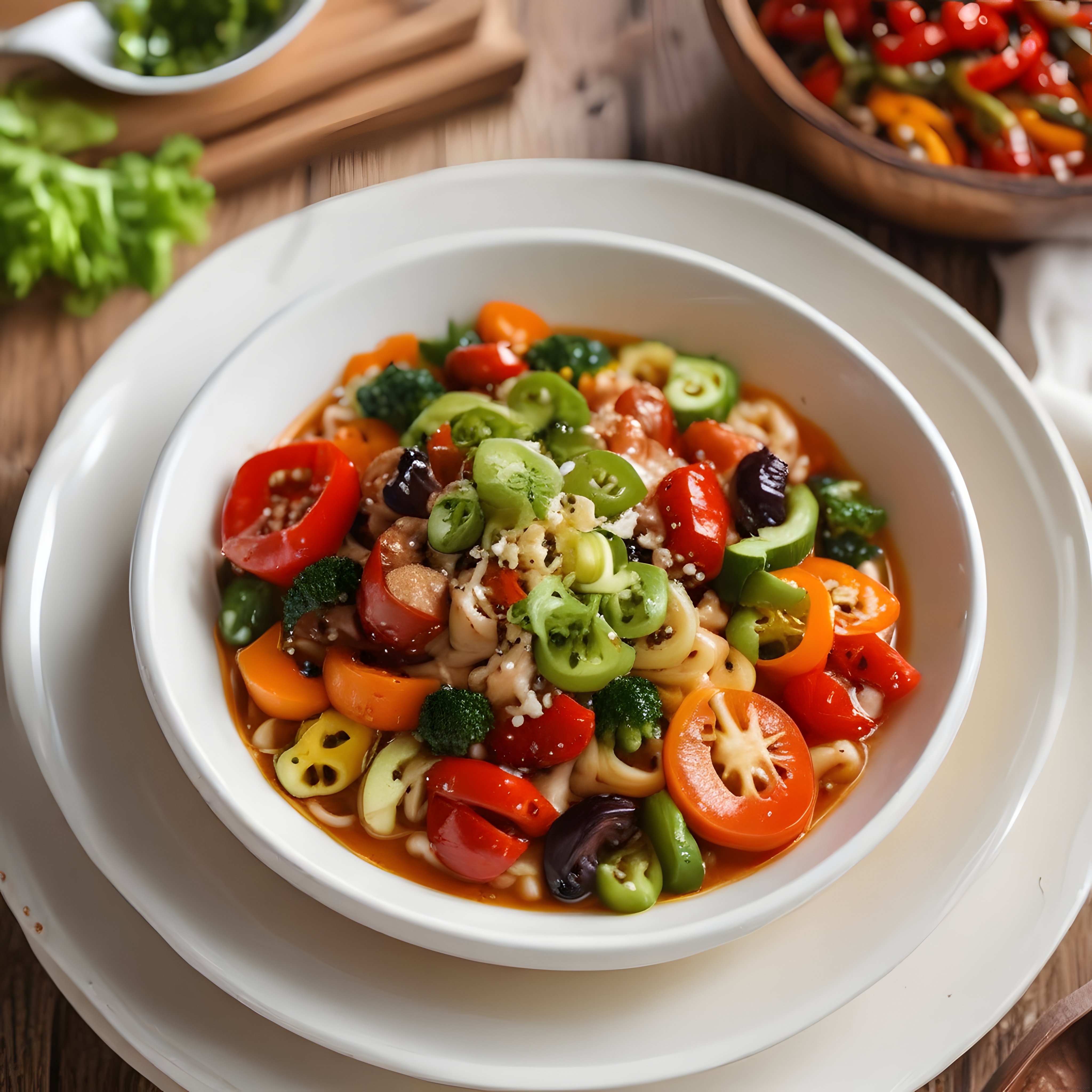 Renkli Sebzelerle Süslenmiş Noodle Kasesi: Sağlıklı Asya Usulü Tarif