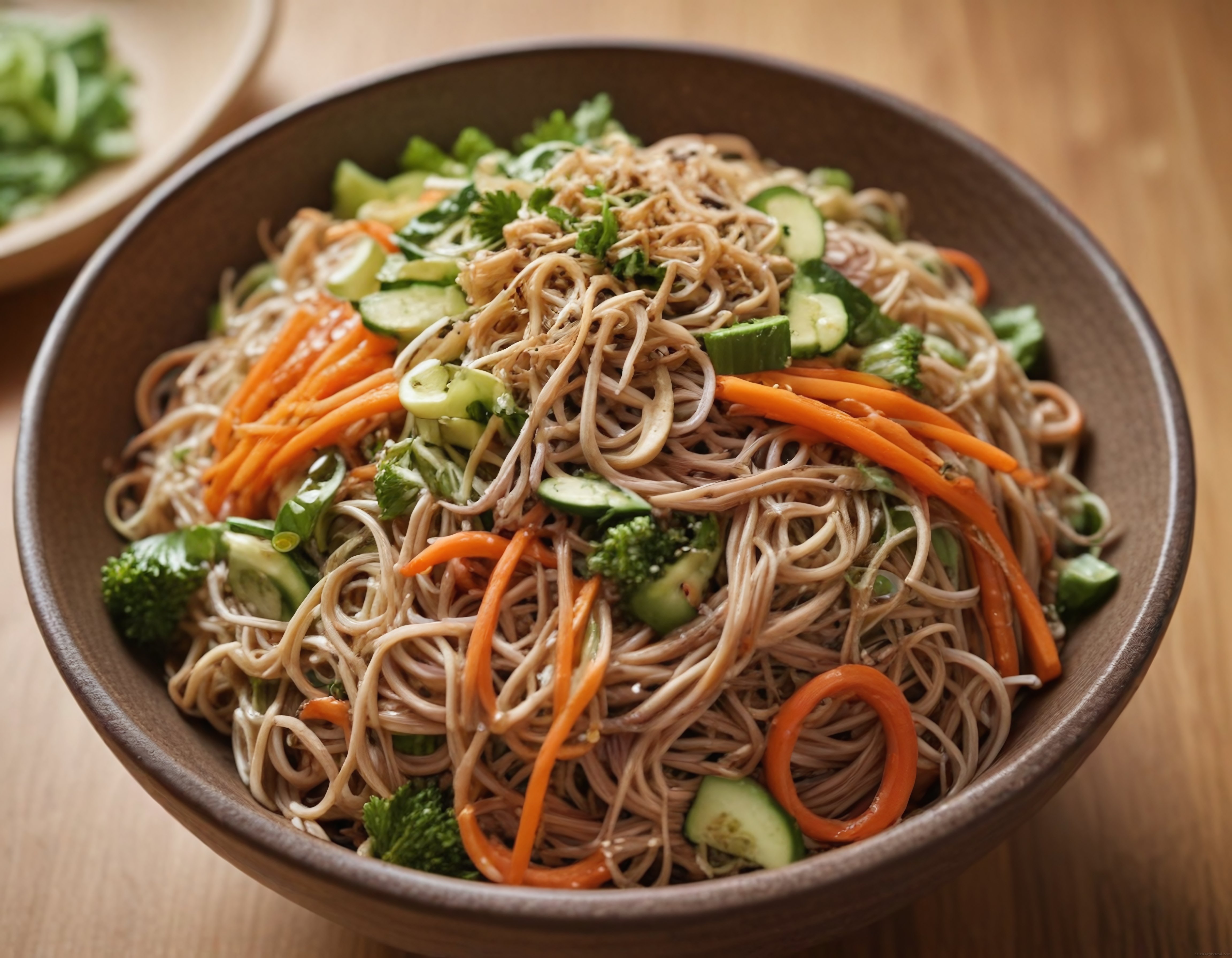 Renkli Sebzelerle Zenginleştirilmiş Ferah Asya Noodle Salatası